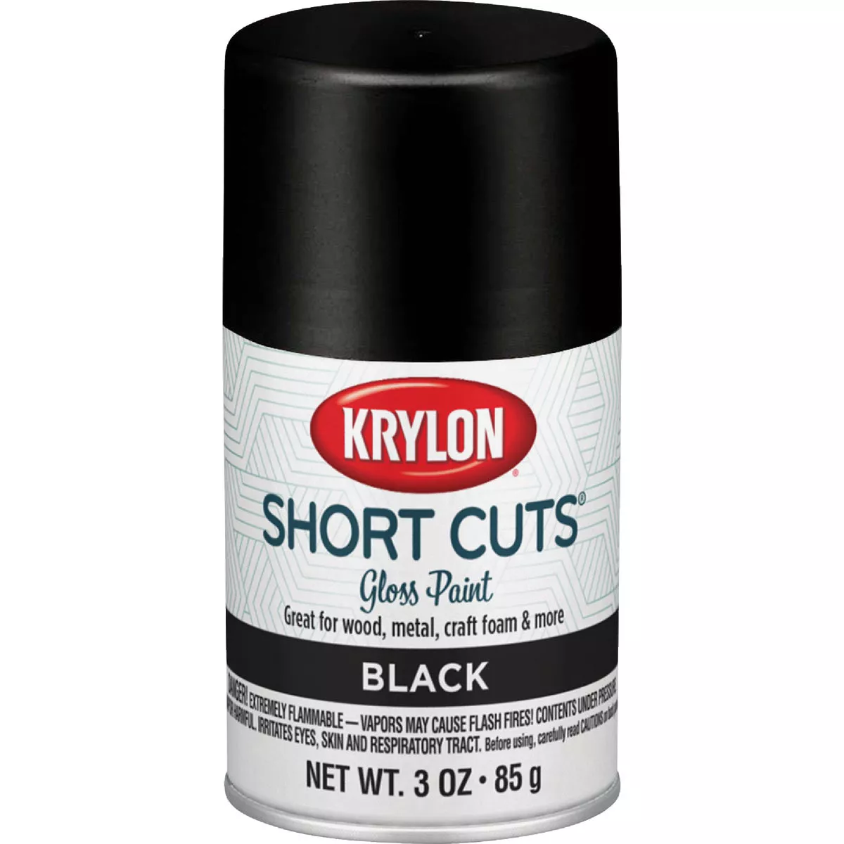 Krylon Short Cuts 3 Oz. High-Gloss Enamel Spray Paint, Black - photo 2