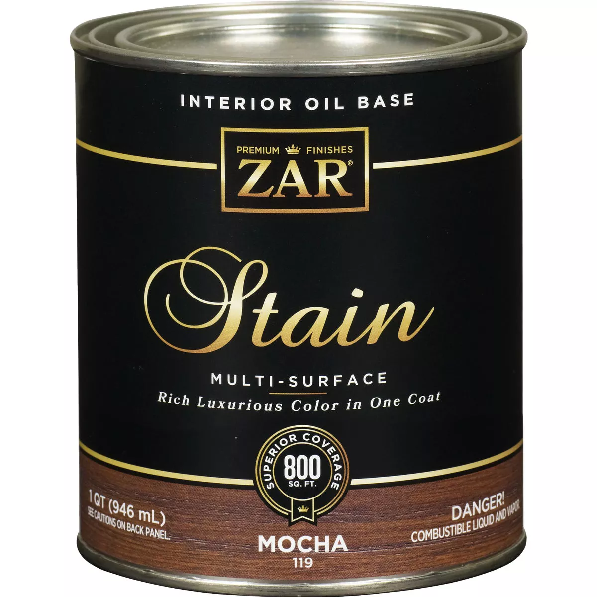 ZAR Oil-Based Wood Stain, Mocha, 1 Qt.