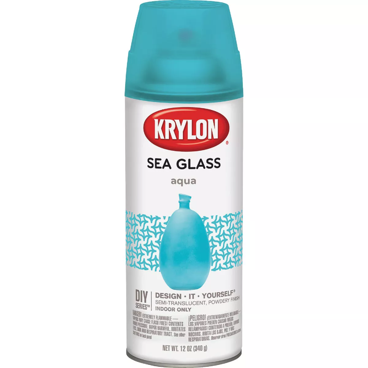 Krylon 12 Oz. Frosted Sea Glass Finish Spray Paint, Aqua - photo 2