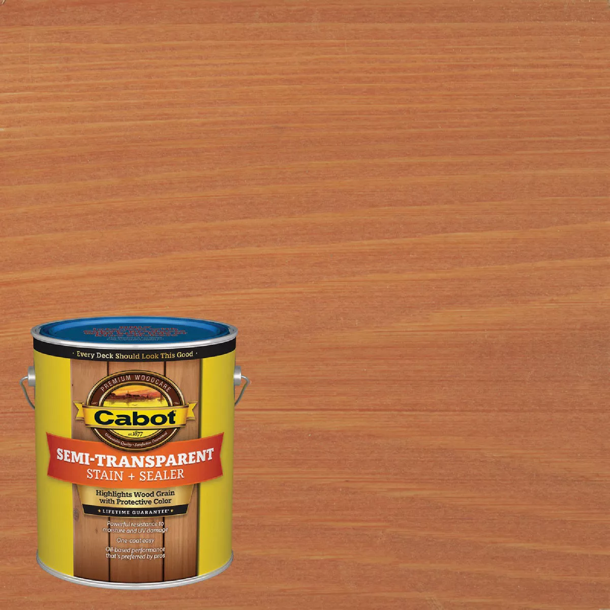 Cabot VOC Semi-Transparent Deck & Siding Exterior Stain, 16380 Redwood, 1 Gal.