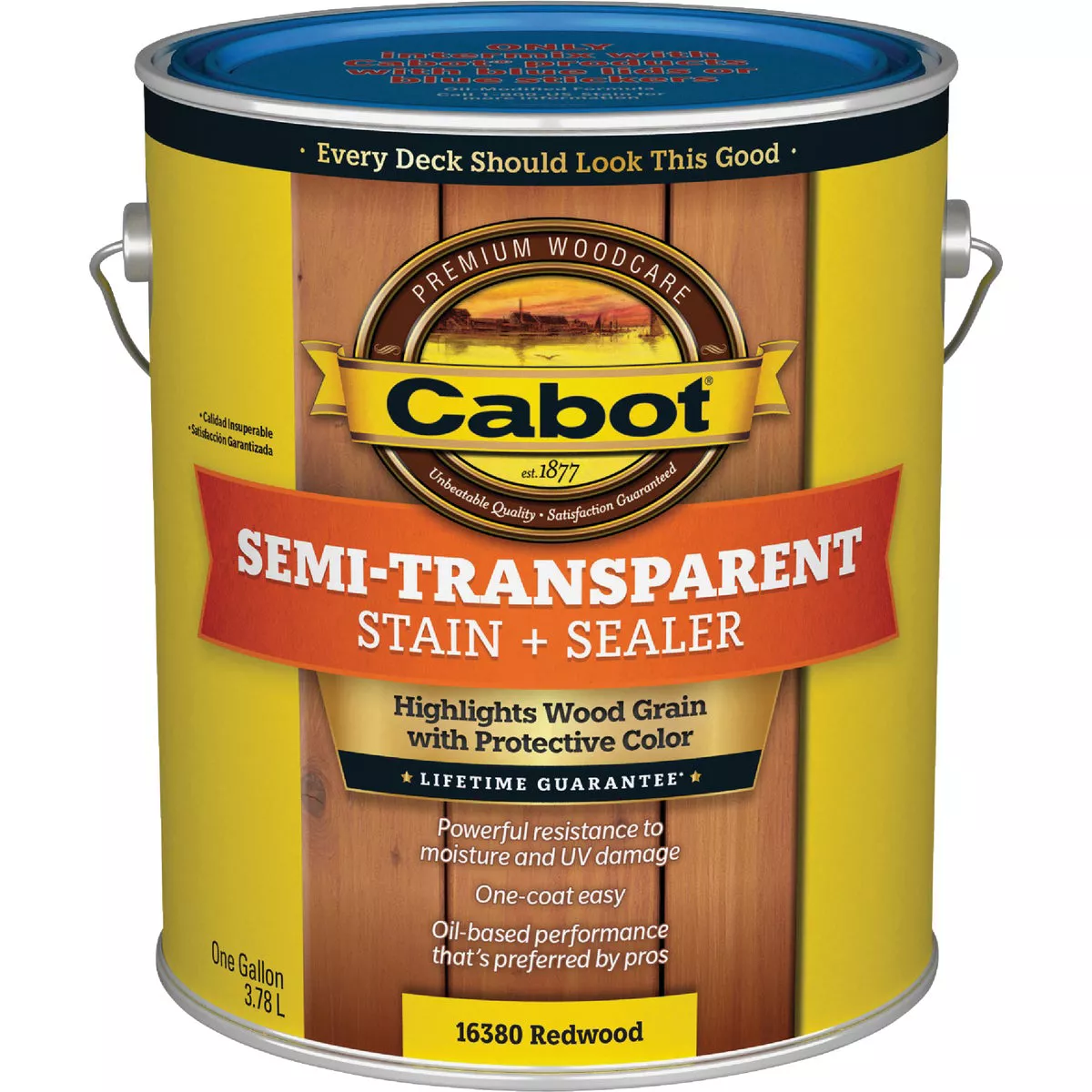 Cabot VOC Semi-Transparent Deck & Siding Exterior Stain, 16380 Redwood, 1 Gal. - photo 2