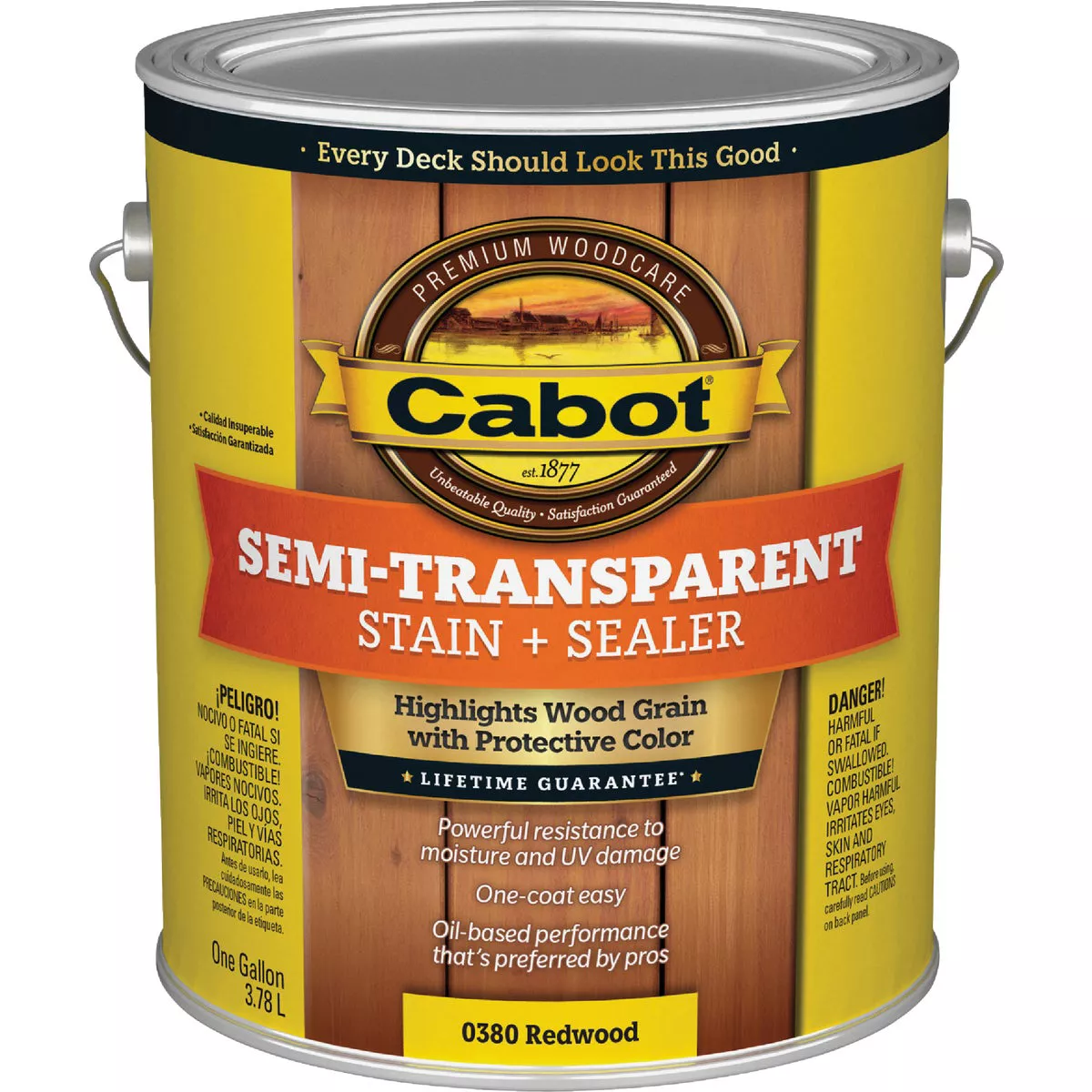 Cabot Semi-Transparent Deck & Siding Exterior Stain & Sealer, 0380 Redwood, 1 Gal. - photo 3