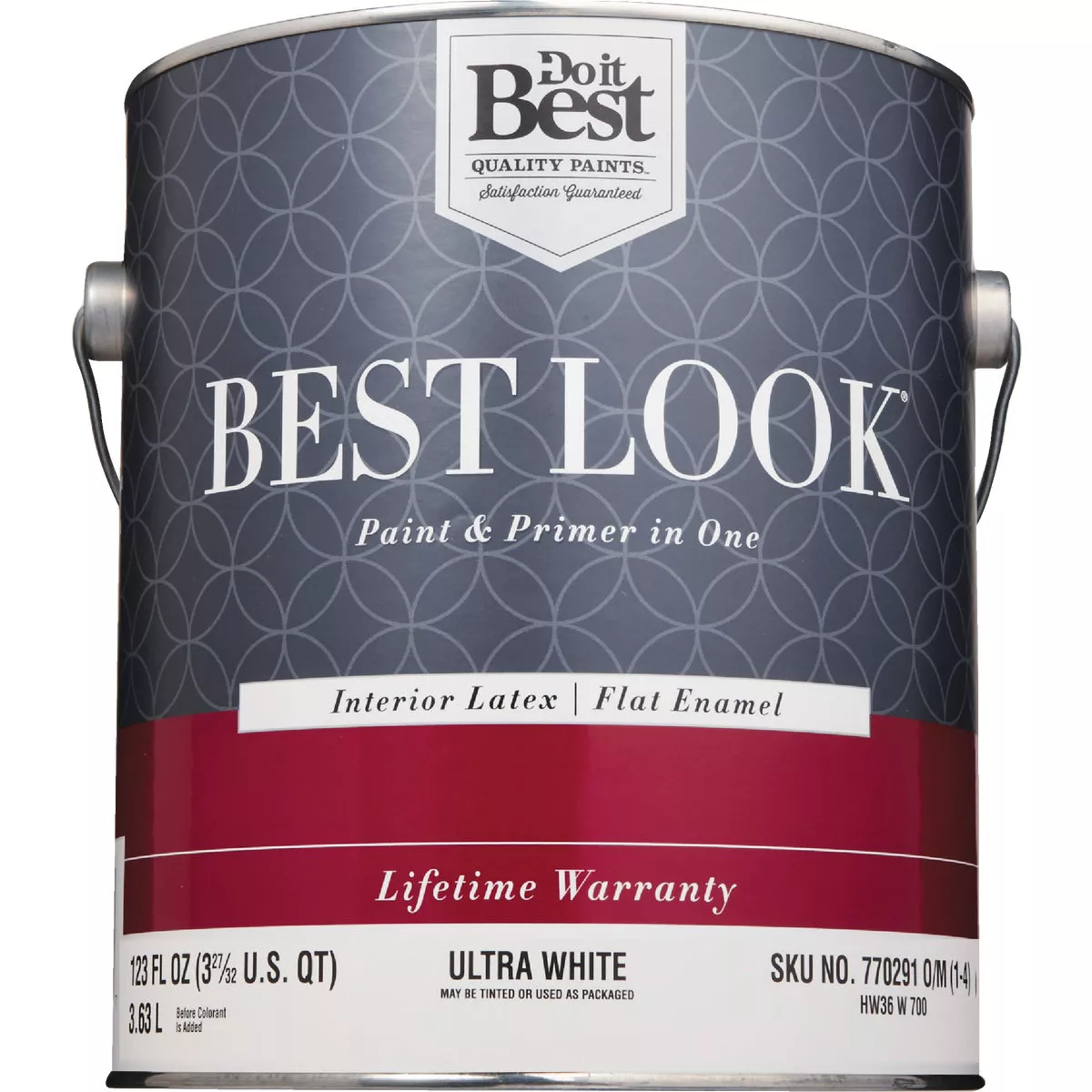 Best Look Latex Premium Paint & Primer In One Flat Enamel Interior Wall Paint, Ultra White, 1 Gal. - photo 2