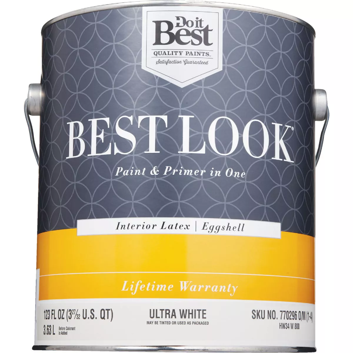 Best Look Latex Premium Paint & Primer In One Eggshell Interior Wall Paint, Ultra White, 1 Gal. - photo 2