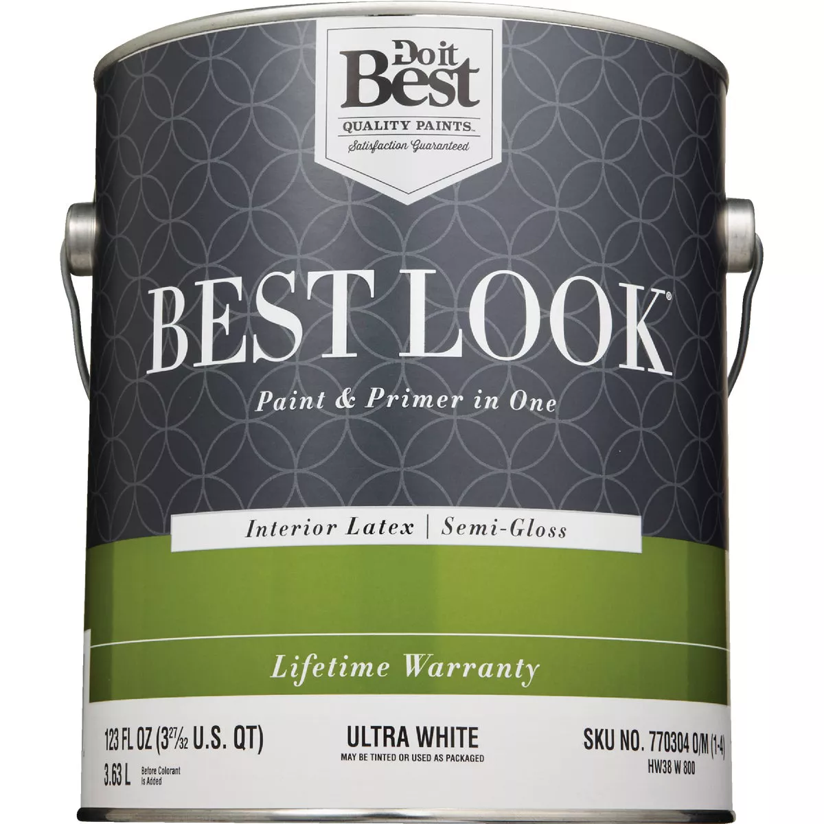 Best Look Latex Premium Paint & Primer In One Semi-Gloss Interior Wall Paint, Ultra White, 1 Gal. - photo 2