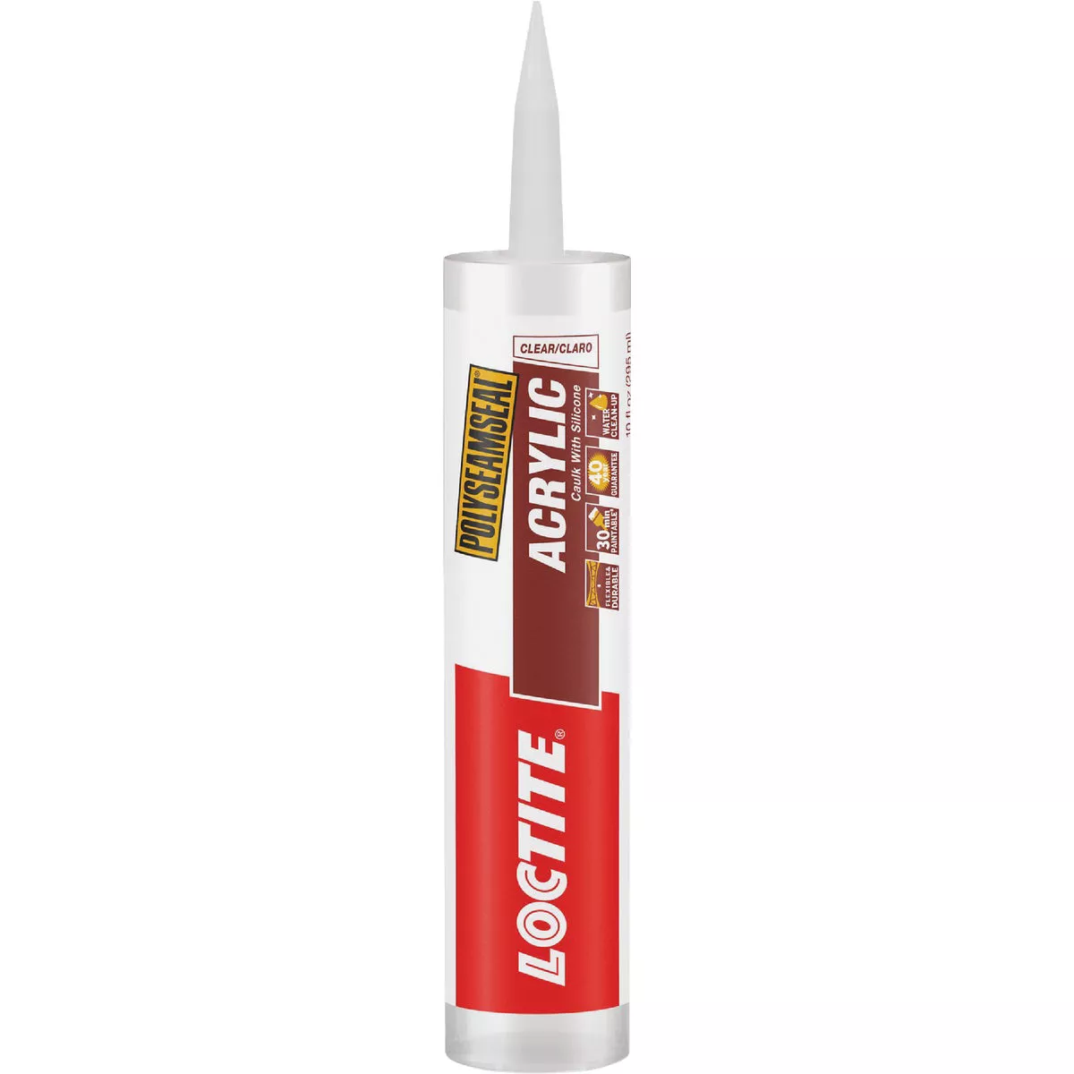 LOCTITE POLYSEAMSEAL 10 Oz. Clear Acrylic Caulk with Silicone