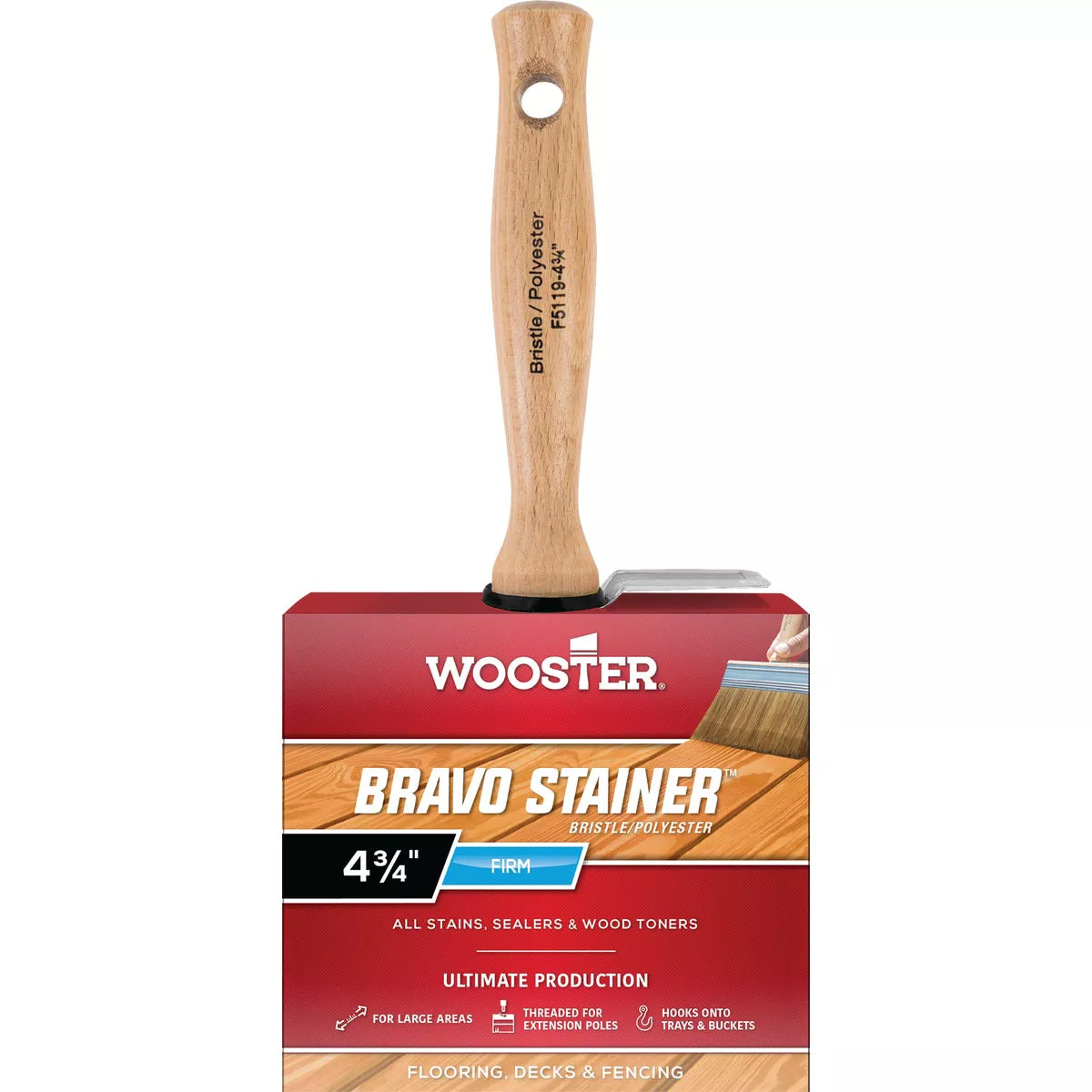 Wooster Bravo Stainer 4-3/4 In. Square Trim Stain Brush