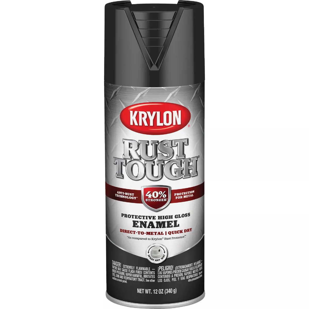 Krylon Rust Tough 12 Oz. Gloss Alkyd Enamel Spray Paint, Black - photo 2