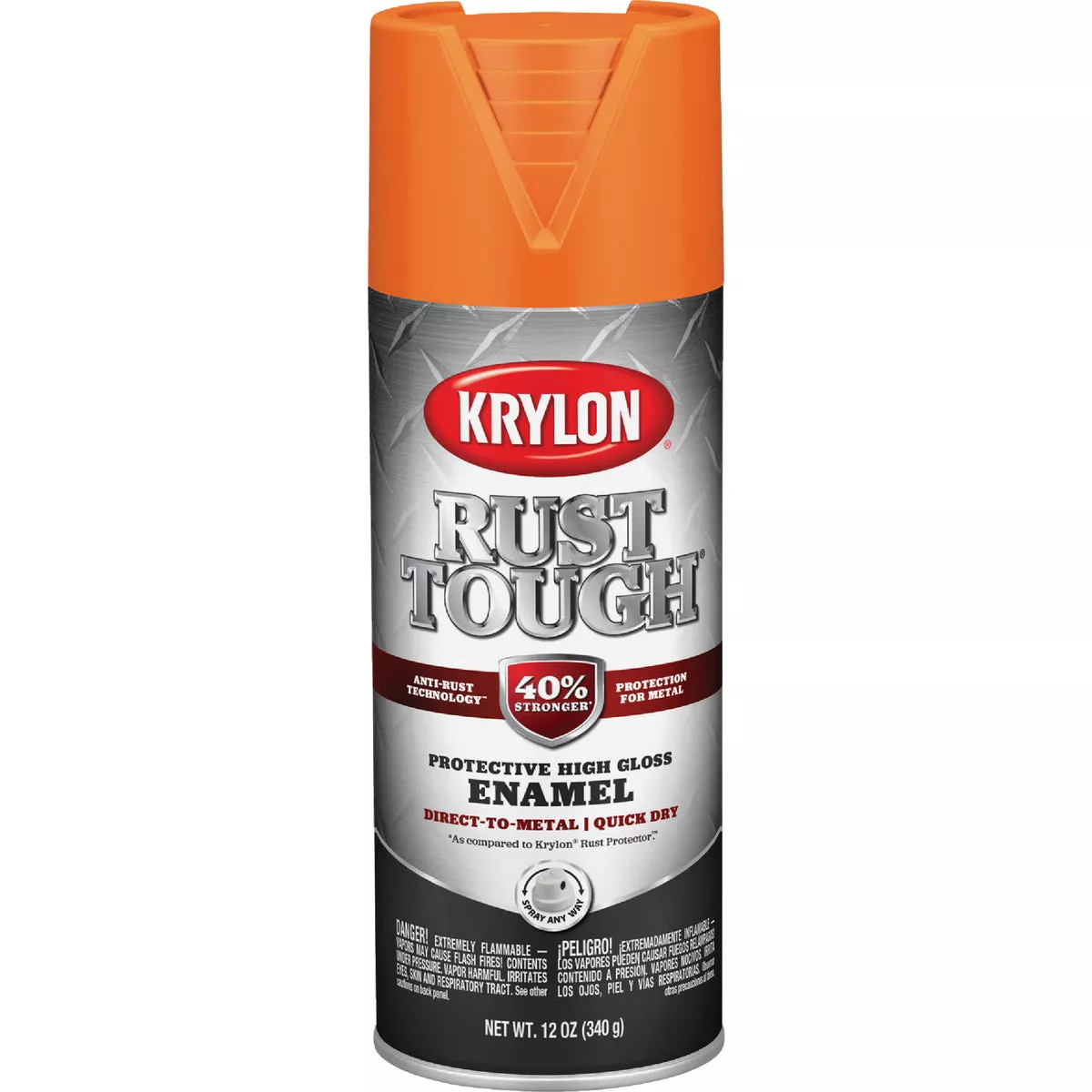 Krylon Rust Tough 12 Oz. Gloss Alkyd Enamel Spray Paint, Orange