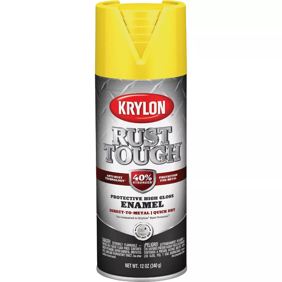 Krylon Rust Tough 12 Oz. Gloss Alkyd Enamel Spray Paint, Yellow