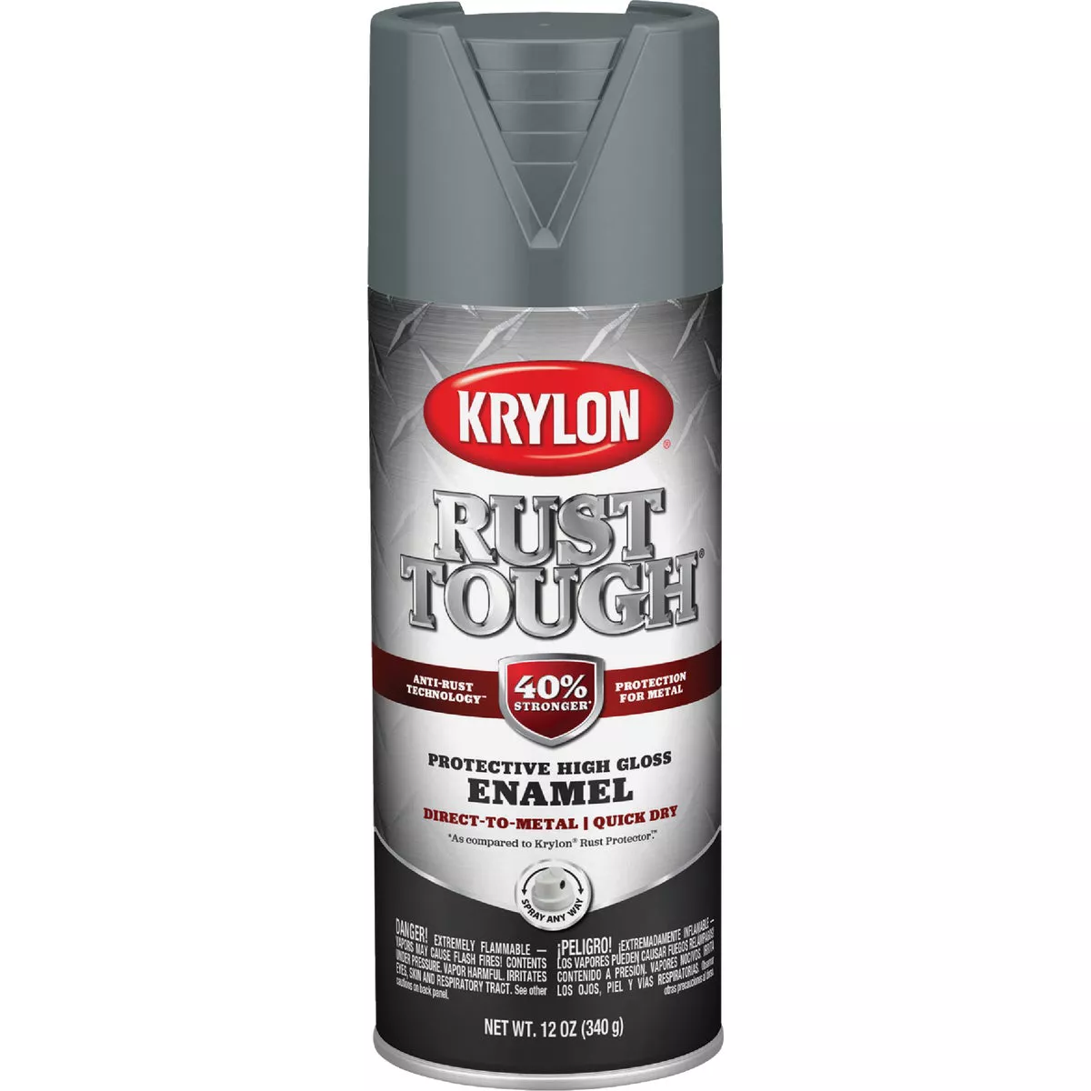 Krylon Rust Tough 12 Oz. Gloss Alkyd Enamel Spray Paint, Machinery Gray - photo 2