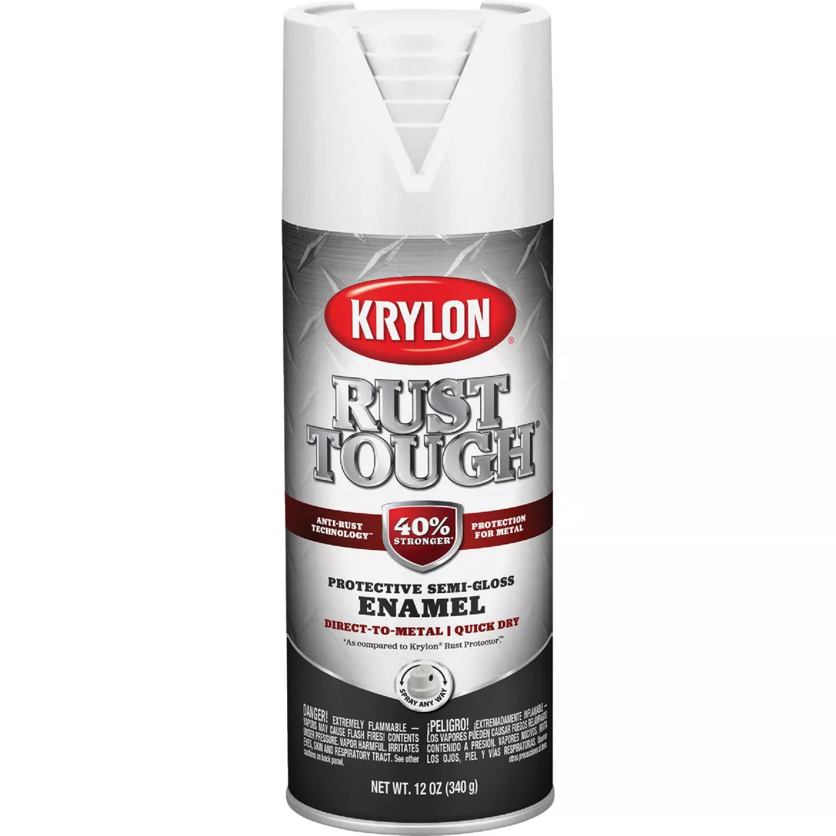 Krylon Rust Tough 12 Oz. Semi-Gloss Alkyd Enamel Spray Paint, White - photo 2