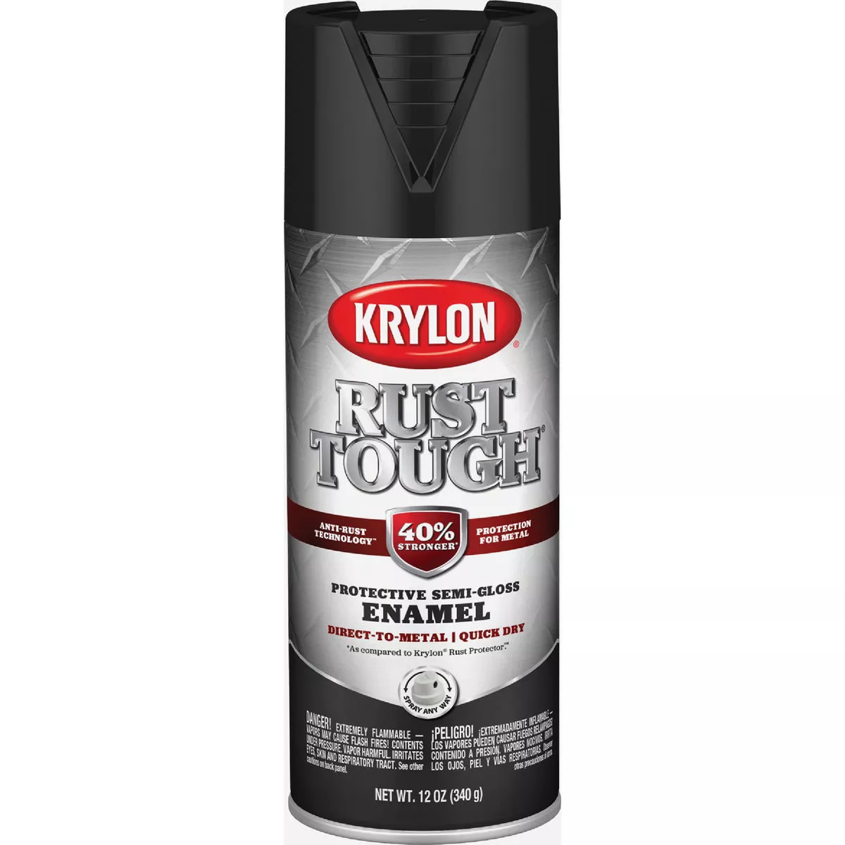 Krylon Rust Tough 12 Oz. Semi-Gloss Alkyd Enamel Spray Paint, Black - photo 2