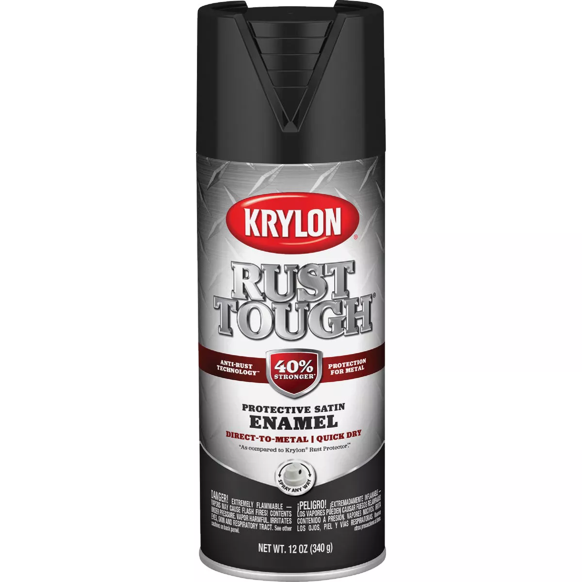 Krylon Rust Tough 12 Oz. Satin Alkyd Enamel Spray Paint, Black - photo 2