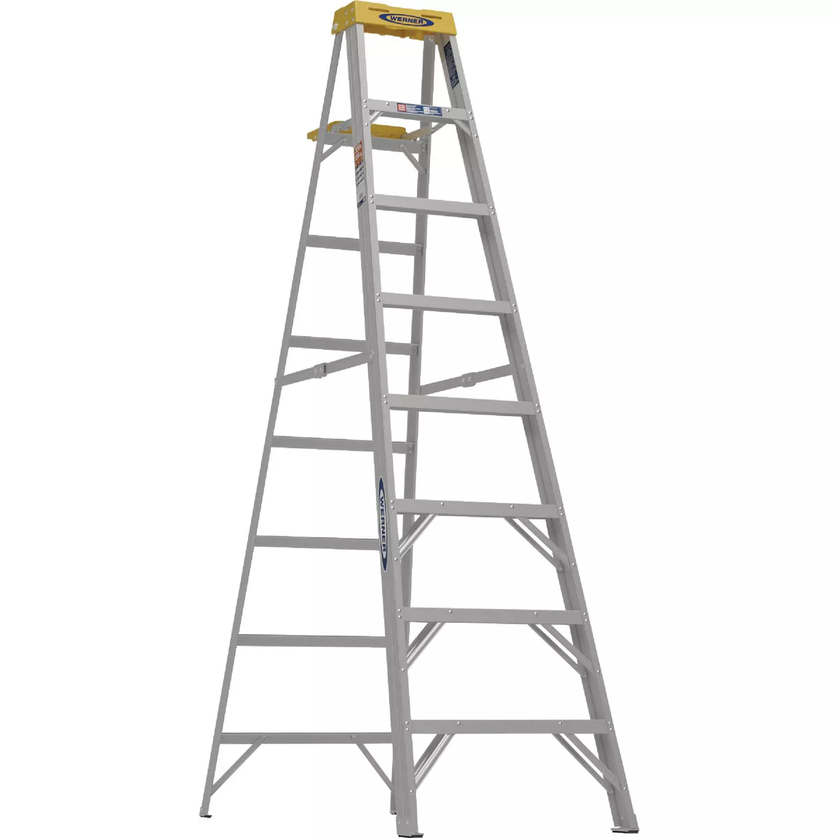 Werner 8 Ft. Aluminum Step Ladder with 300 Lb. Load Capacity Type IA Ladder Rating