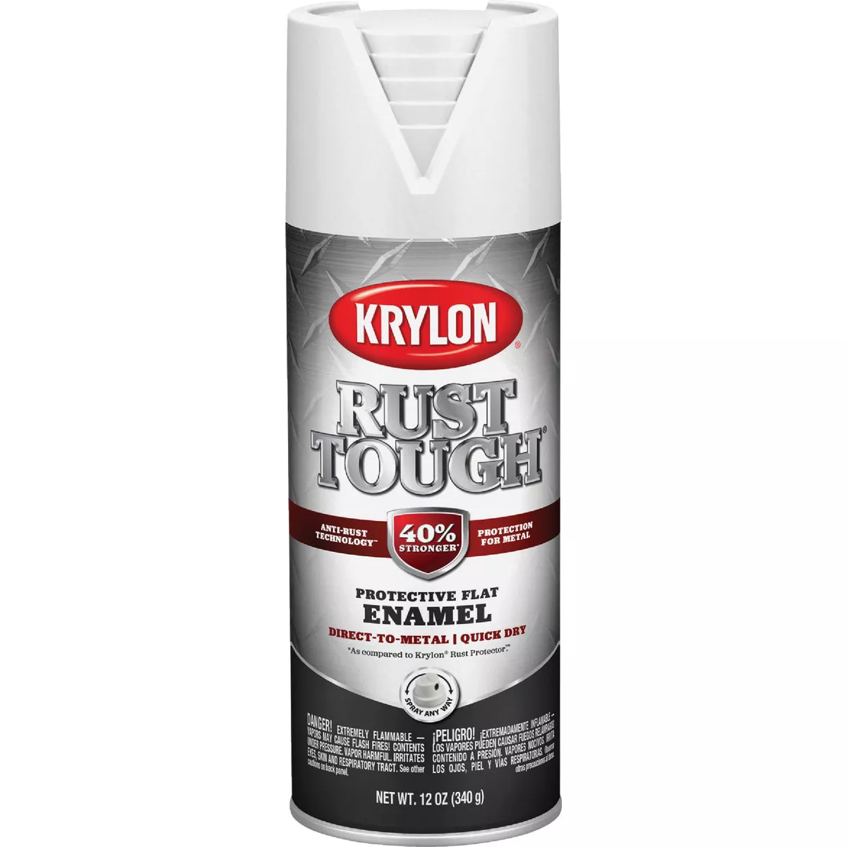 Krylon Rust Tough 12 Oz. Flat Alkyd Enamel Spray Paint, White