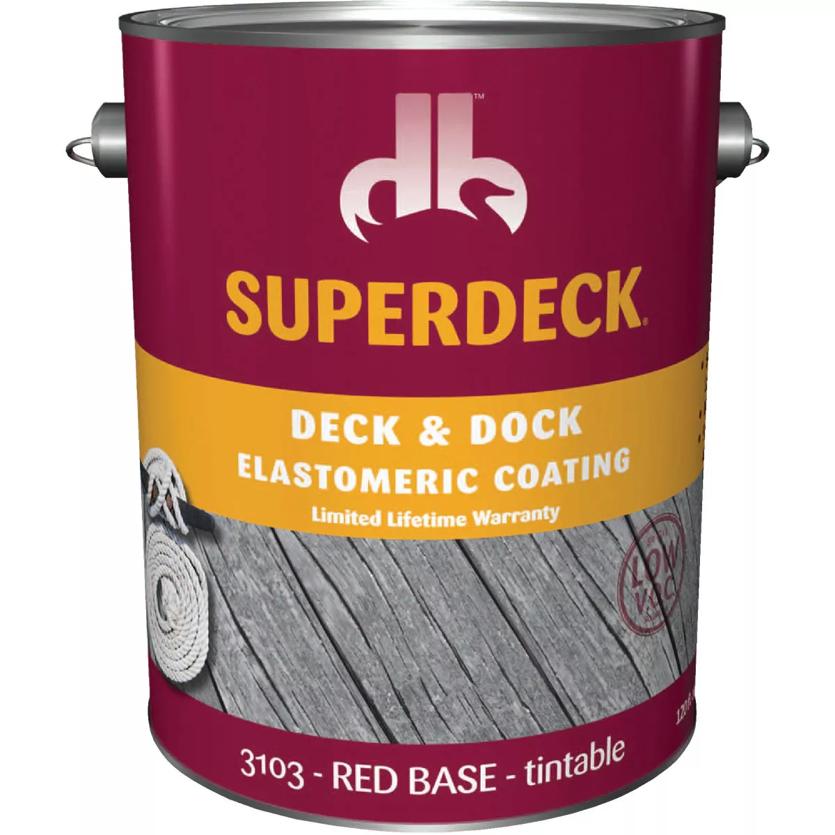 Duckback SUPERDECK Red Base Tintable Elastomeric Deck & Dock Coating, 1 Gal.