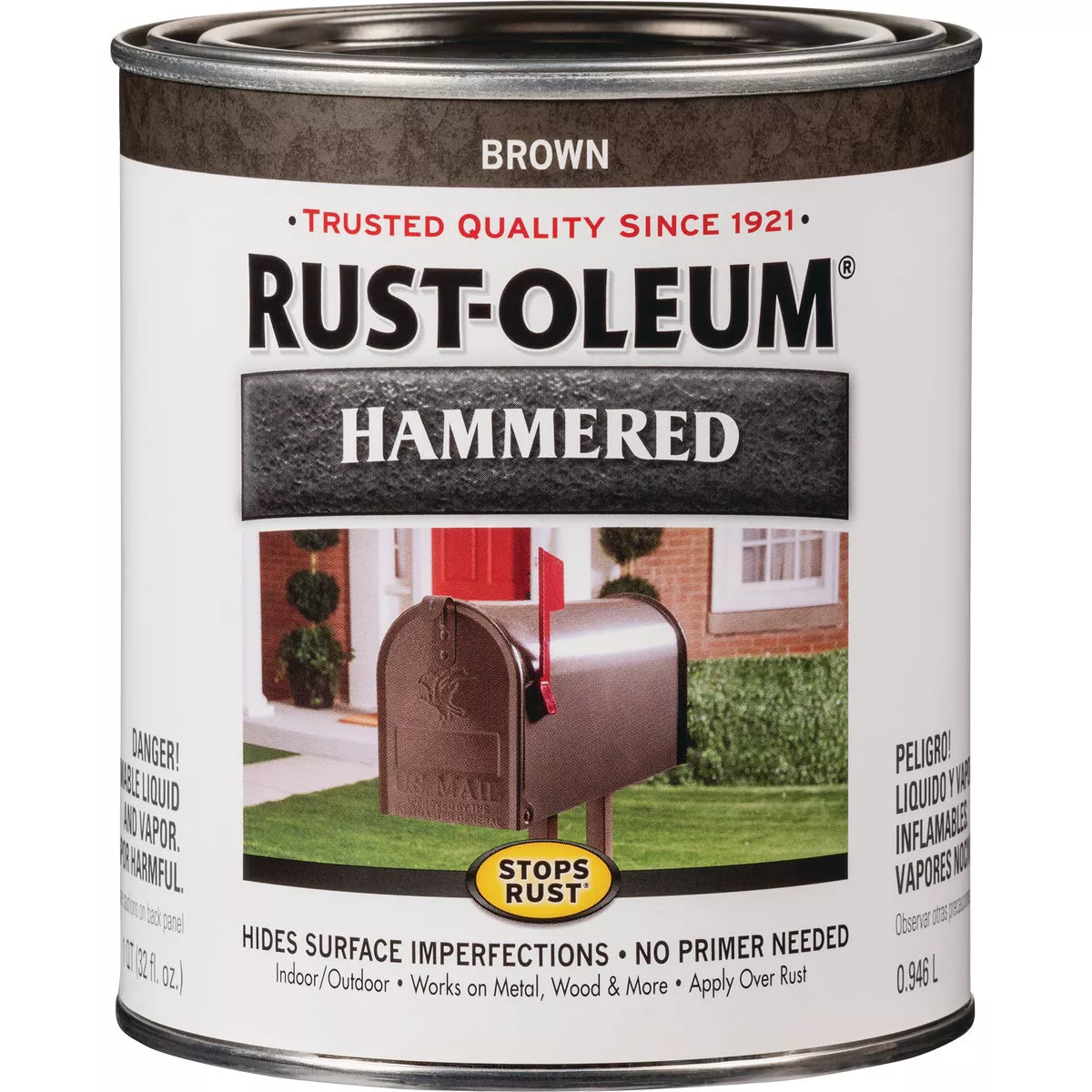 Rust-Oleum Stops Rust Hammered Paint, Brown, 1 Qt. - photo 2