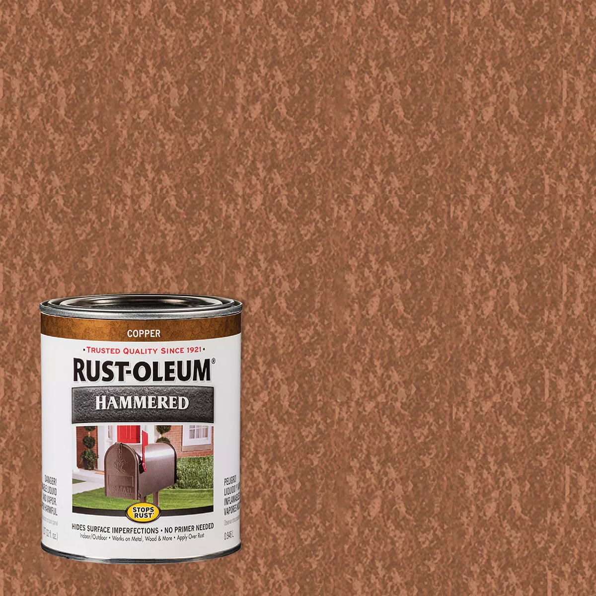 Rust-Oleum Stops Rust Hammered Paint, Copper, 1 Qt.