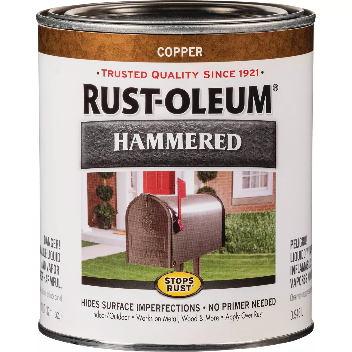 Rust-Oleum Stops Rust Hammered Paint, Copper, 1 Qt. - photo 7