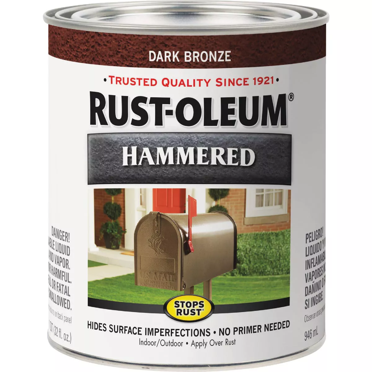 Rust-Oleum Stops Rust Hammered Paint, Dark Bronze, 1 Qt. - photo 2