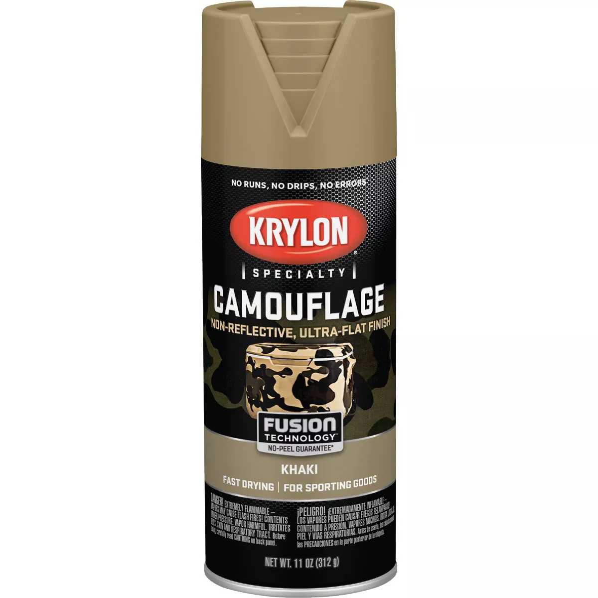 Krylon Camouflage 11 Oz. Ultra-Flat Spray Paint, Khaki