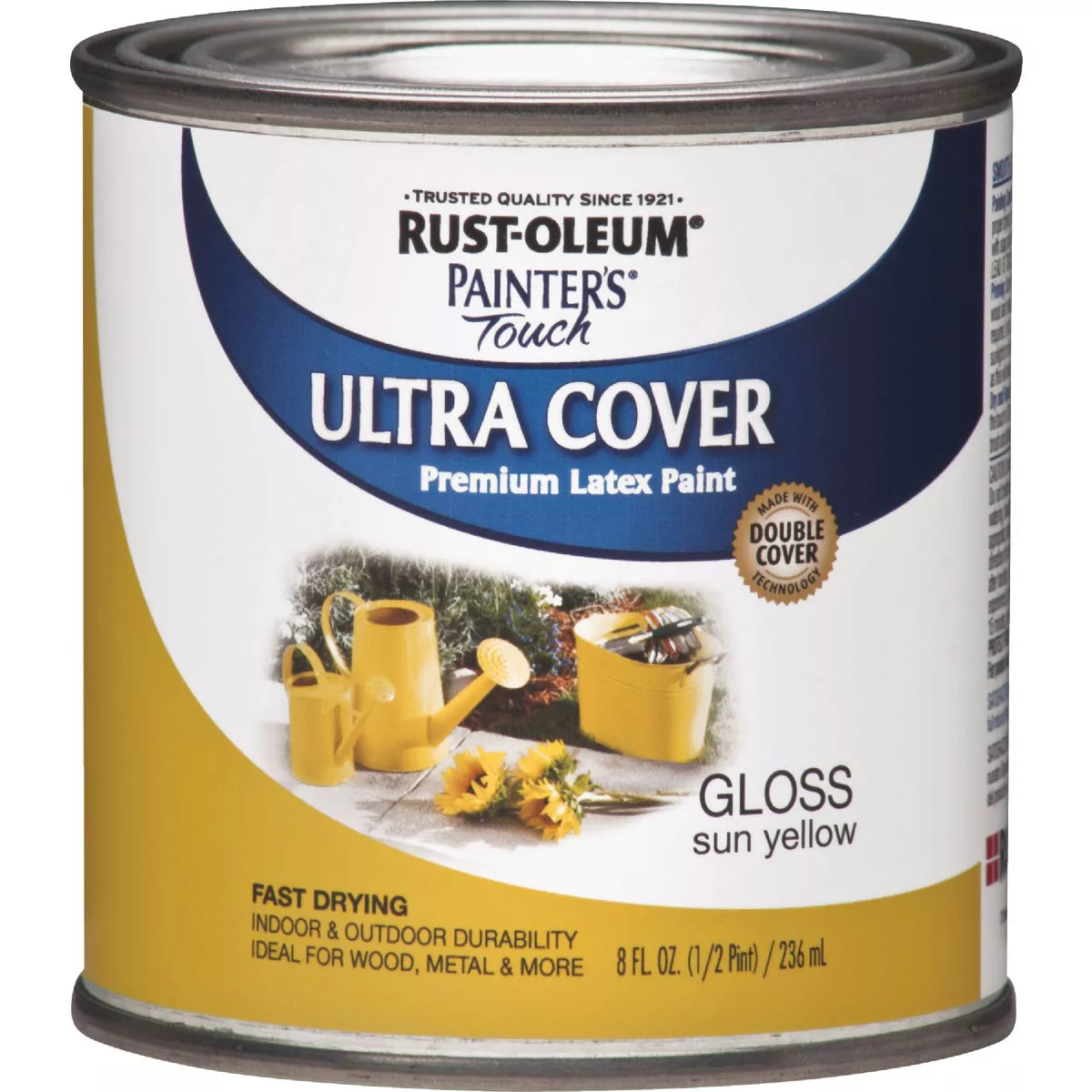 Rust-Oleum Painter's Touch 2X Ultra Cover Premium Latex Paint, Gloss Sun Yellow, 1/2 Pt. - photo 7