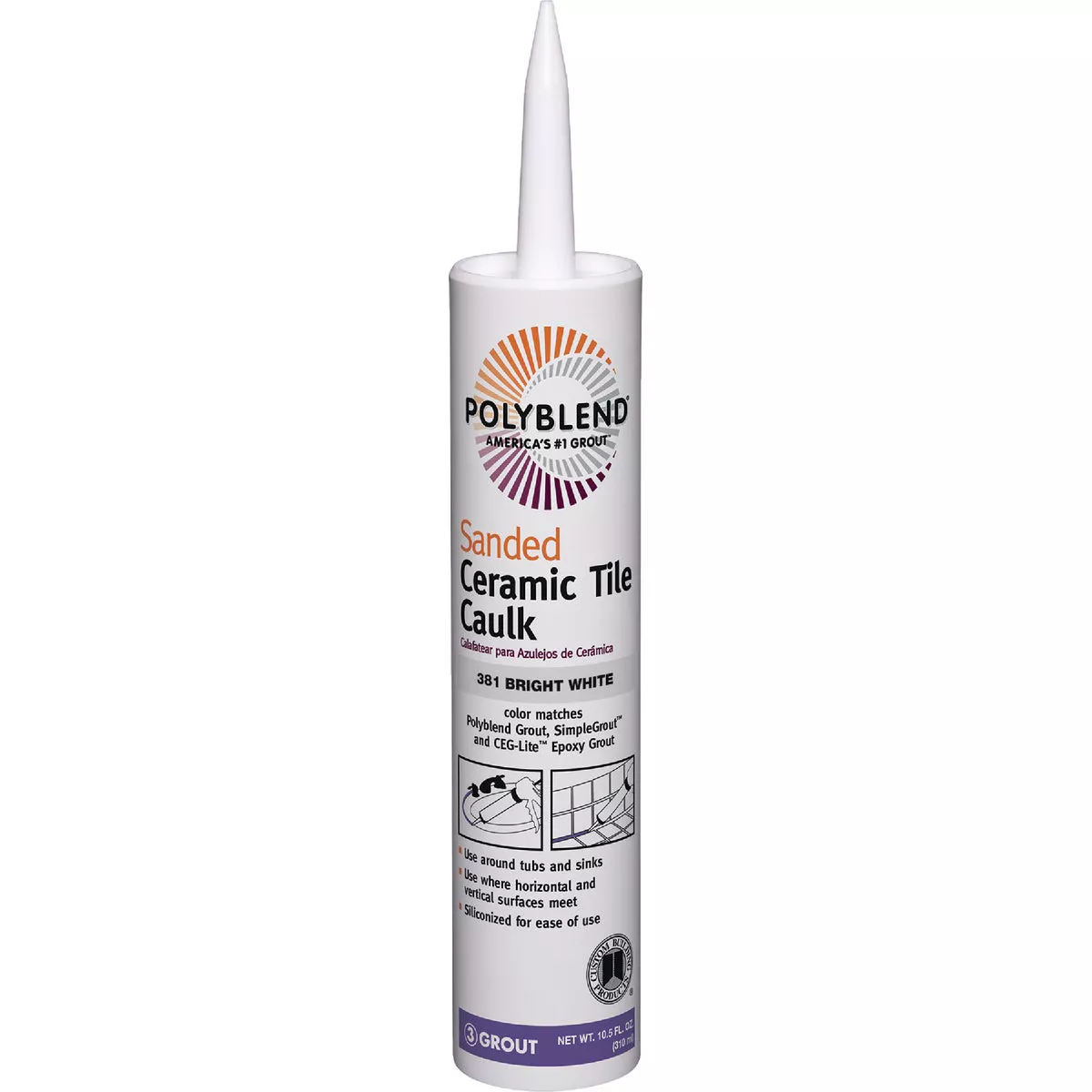 Polyblend 10.5 Oz. #381 Bright White Sanded Ceramic Tile Caulk