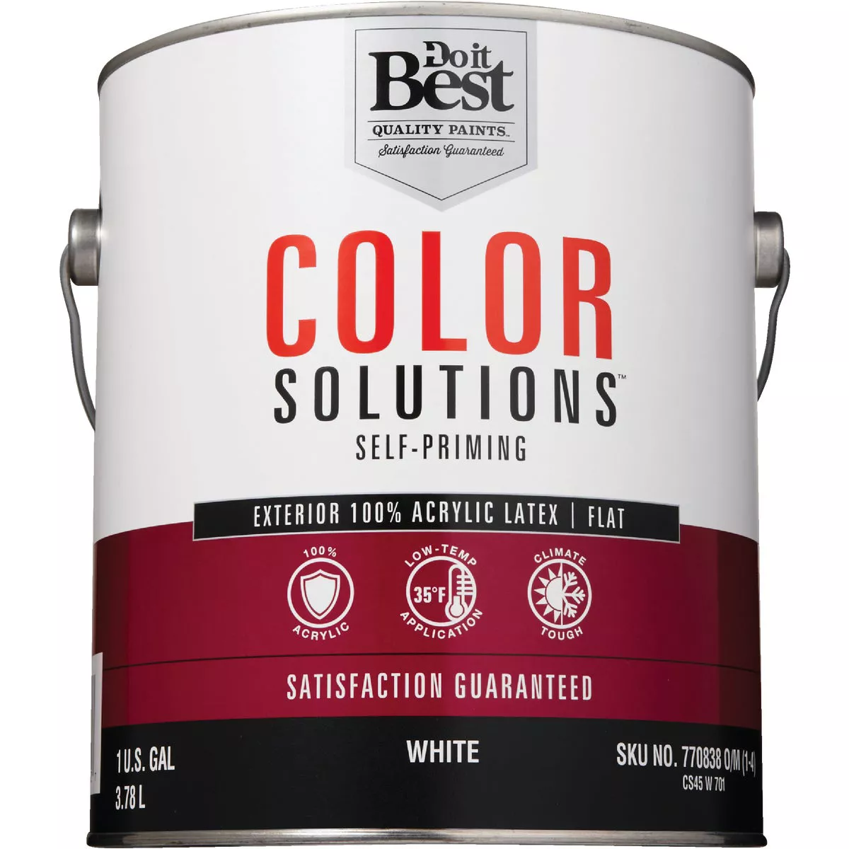 Do it Best Color Solutions 100% Acrylic Latex Self-Priming Flat Exterior House Paint, White, 1 Gal. - photo 2