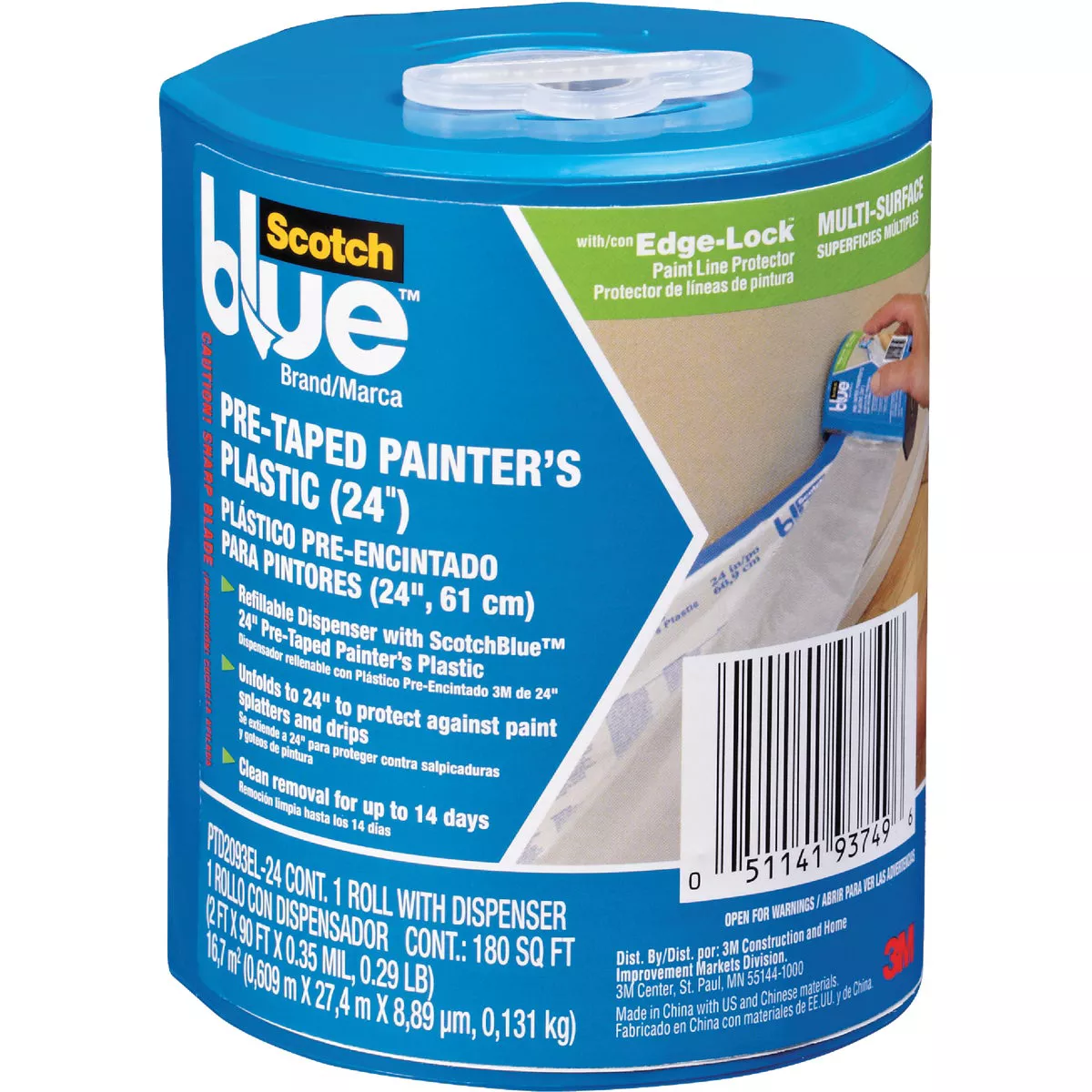 3M ScotchBlue Tape + Plastic with Dispenser