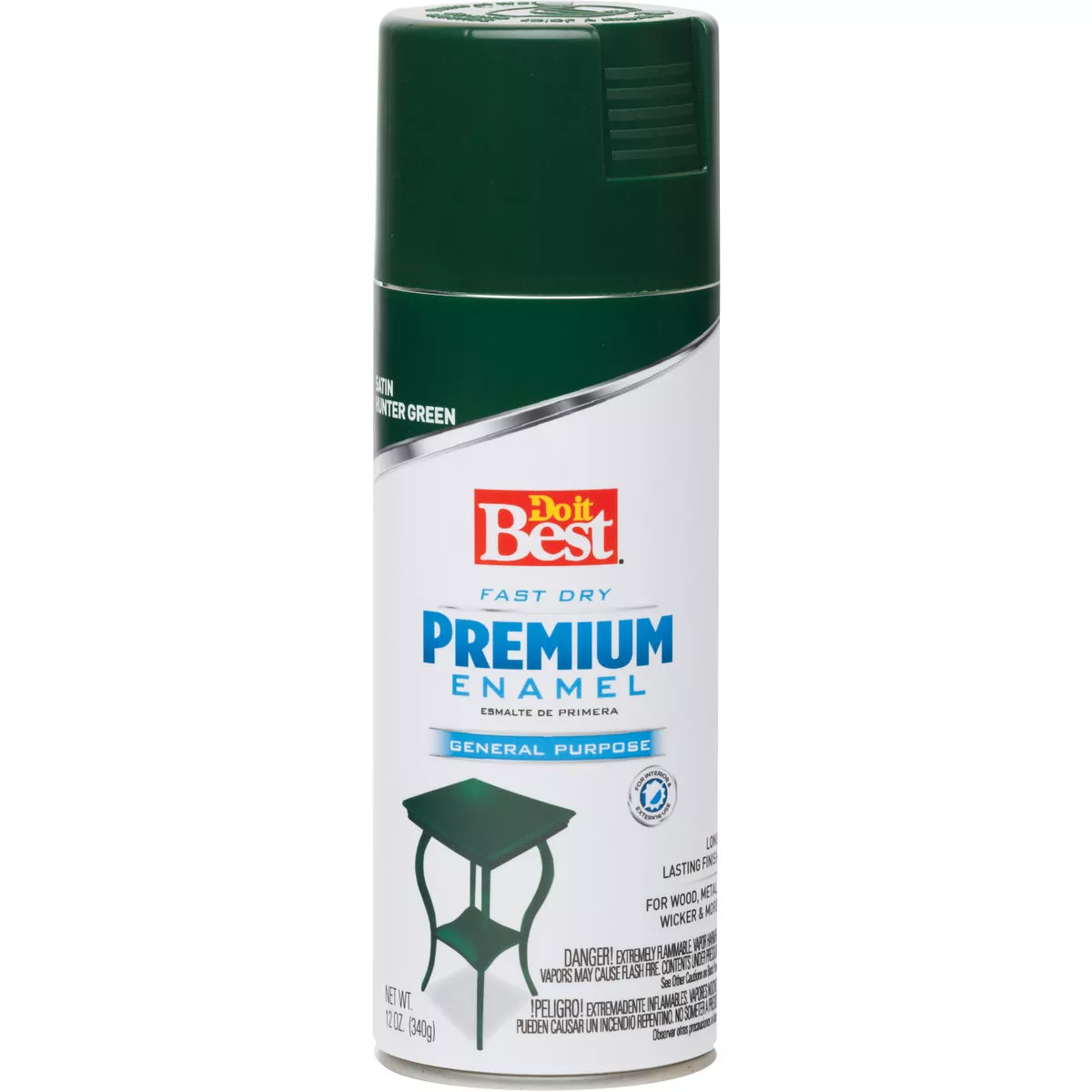 Do it Best Premium Enamel 12 Oz. Satin Spray Paint, Hunter Green