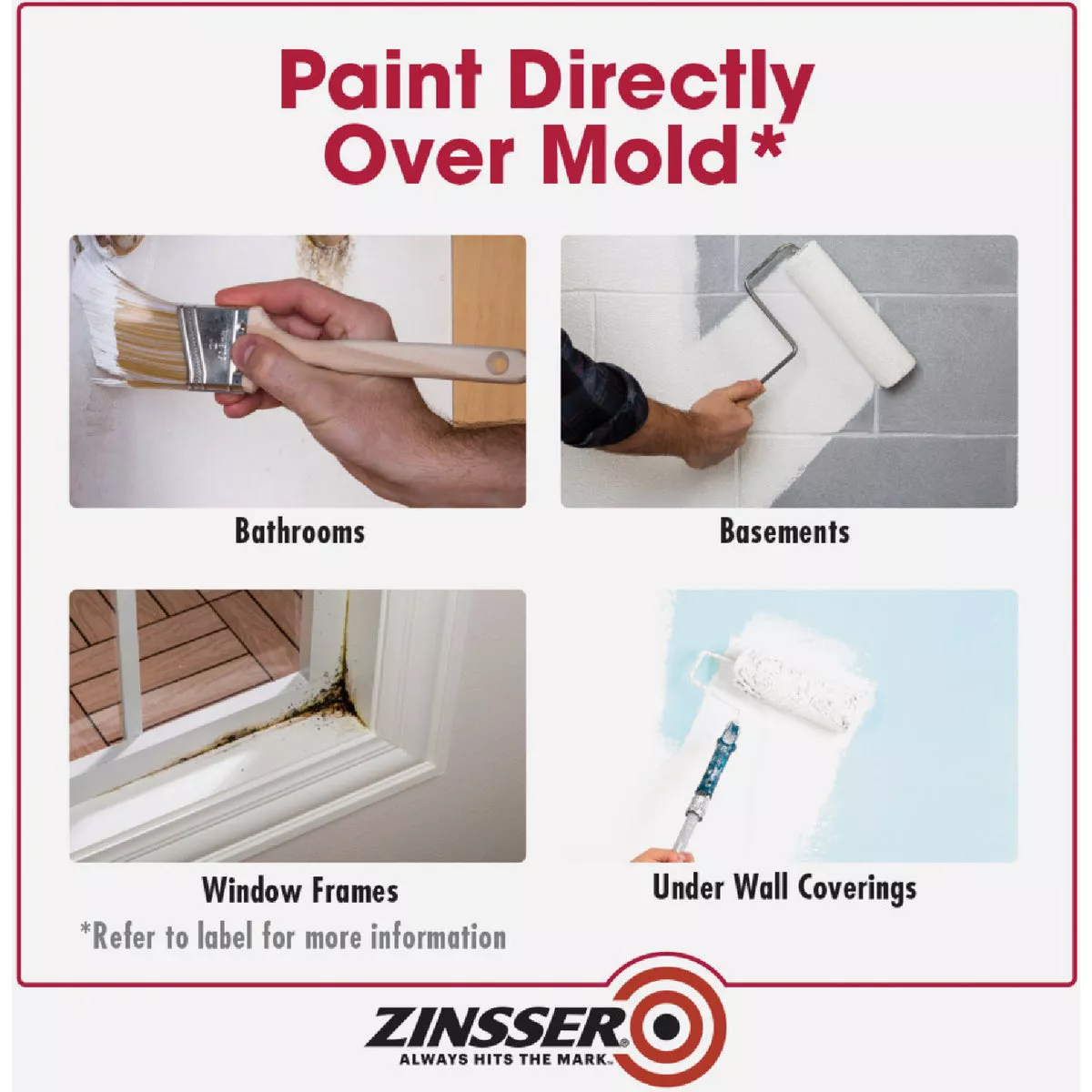 Zinsser Mold Killing Interior/Exterior Primer, White, 1 Qt. - photo 5