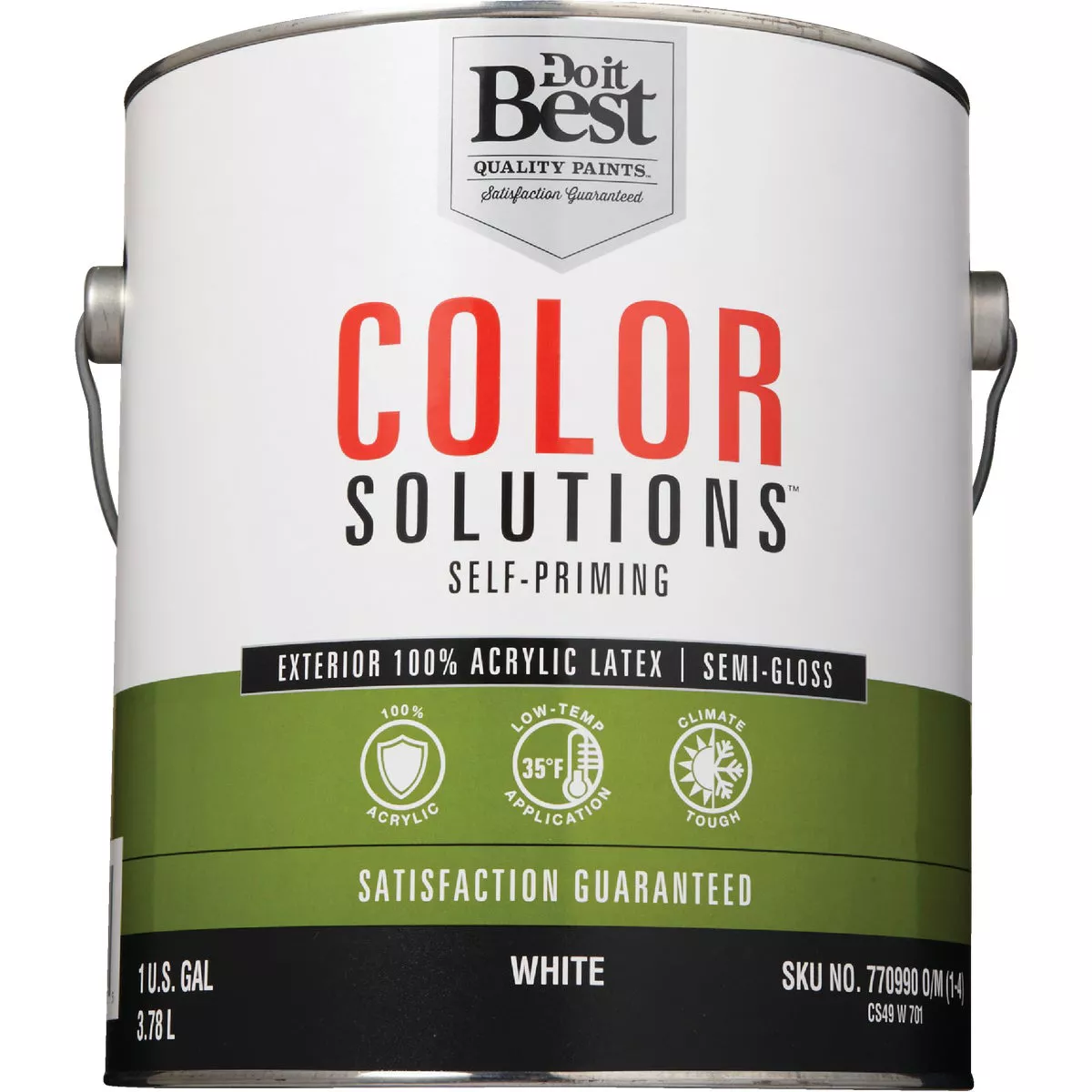 Do it Best Color Solutions 100% Acrylic Latex Self-Priming Semi-Gloss Exterior House Paint, White, 1 Gal. - photo 2