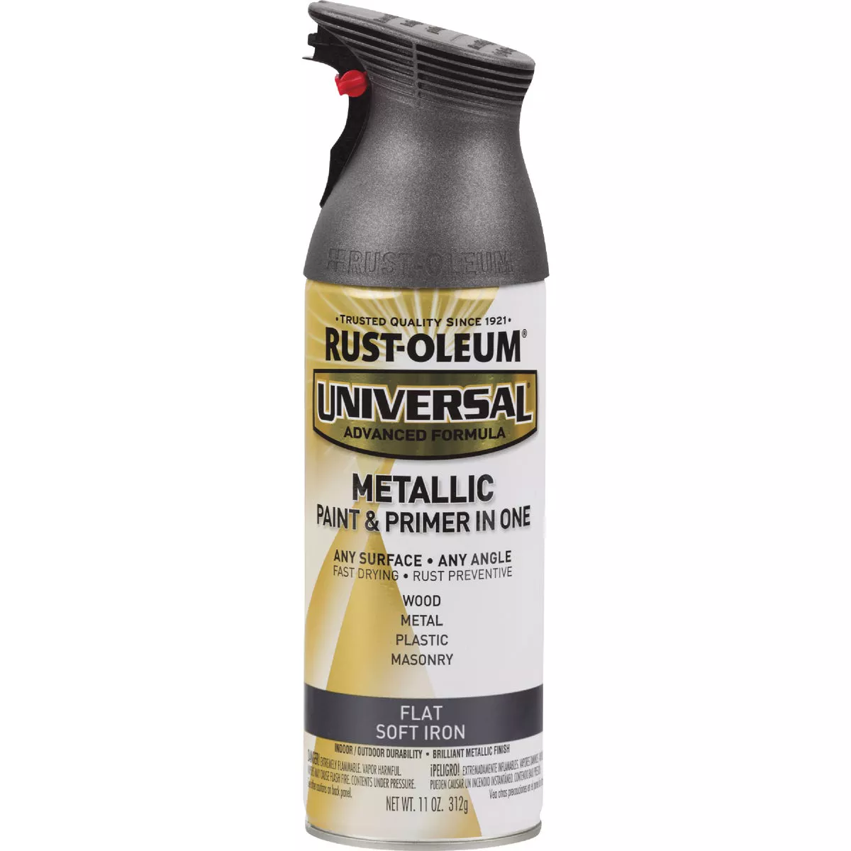 Rust-Oleum Universal 11 Oz. Metallic Flat All-Surface Spray Paint & Primer In One, Soft Iron - photo 6