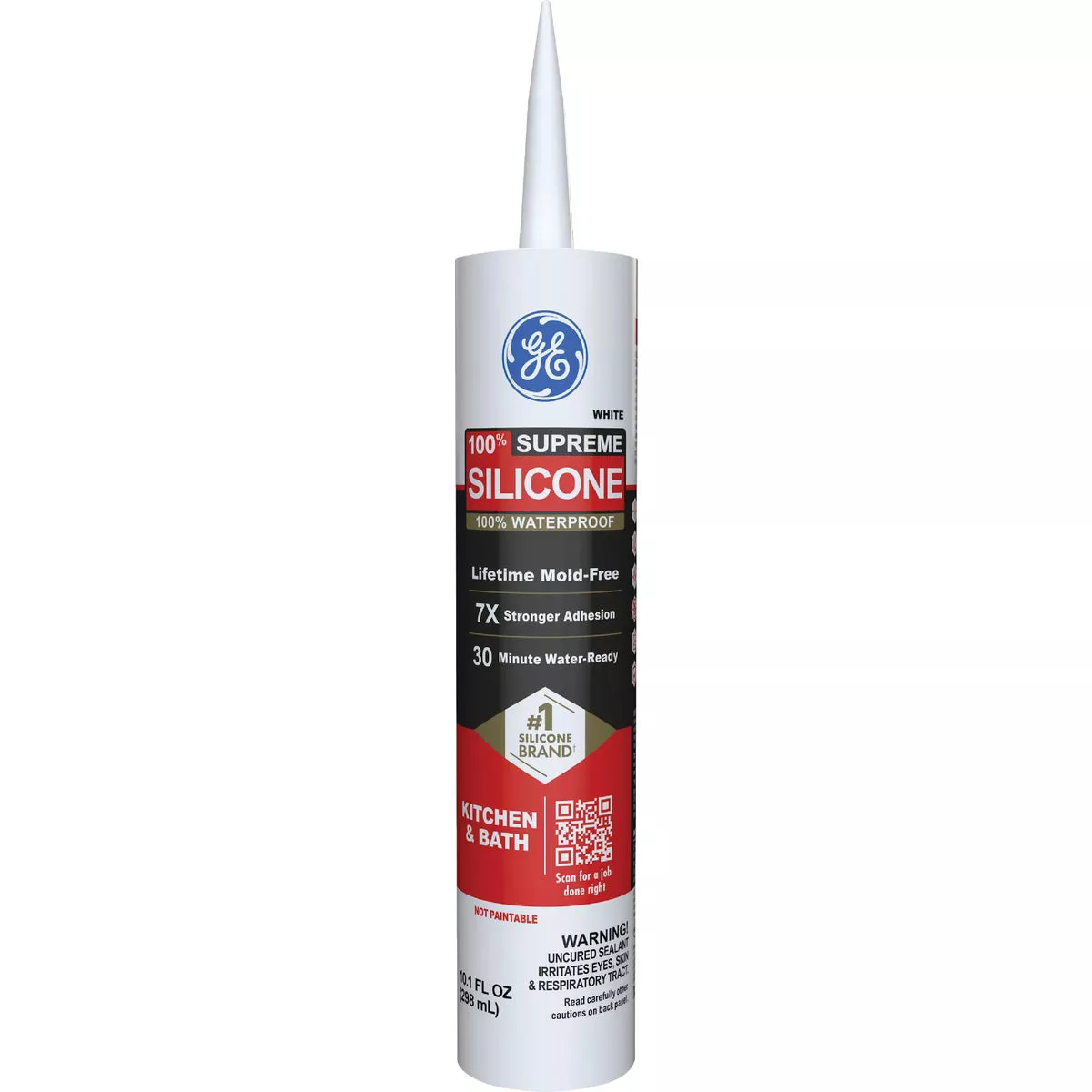 GE Supreme Silicone 10.1 Oz. White Kitchen & Bath Sealant