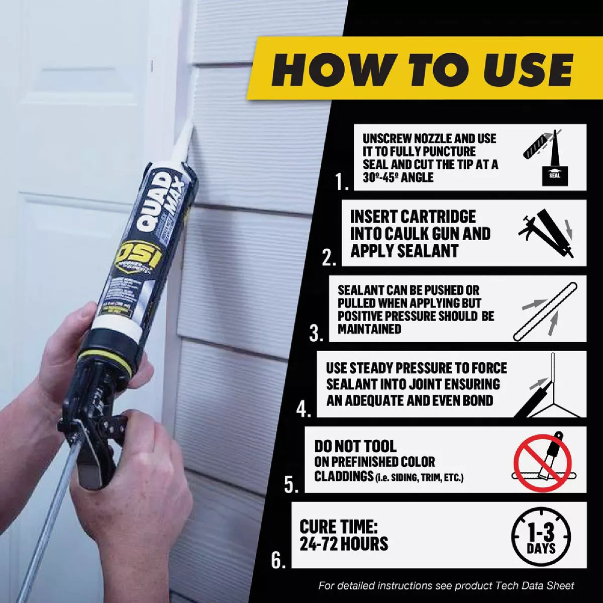 OSI QUAD MAX 9.5 Oz. Window, Door & Siding Sealant, White - photo 4