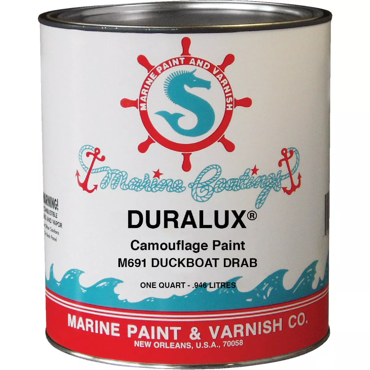 DURALUX Flat Camouflage Marine Paint, Camouflage Duckboat Drab, 1 Qt.