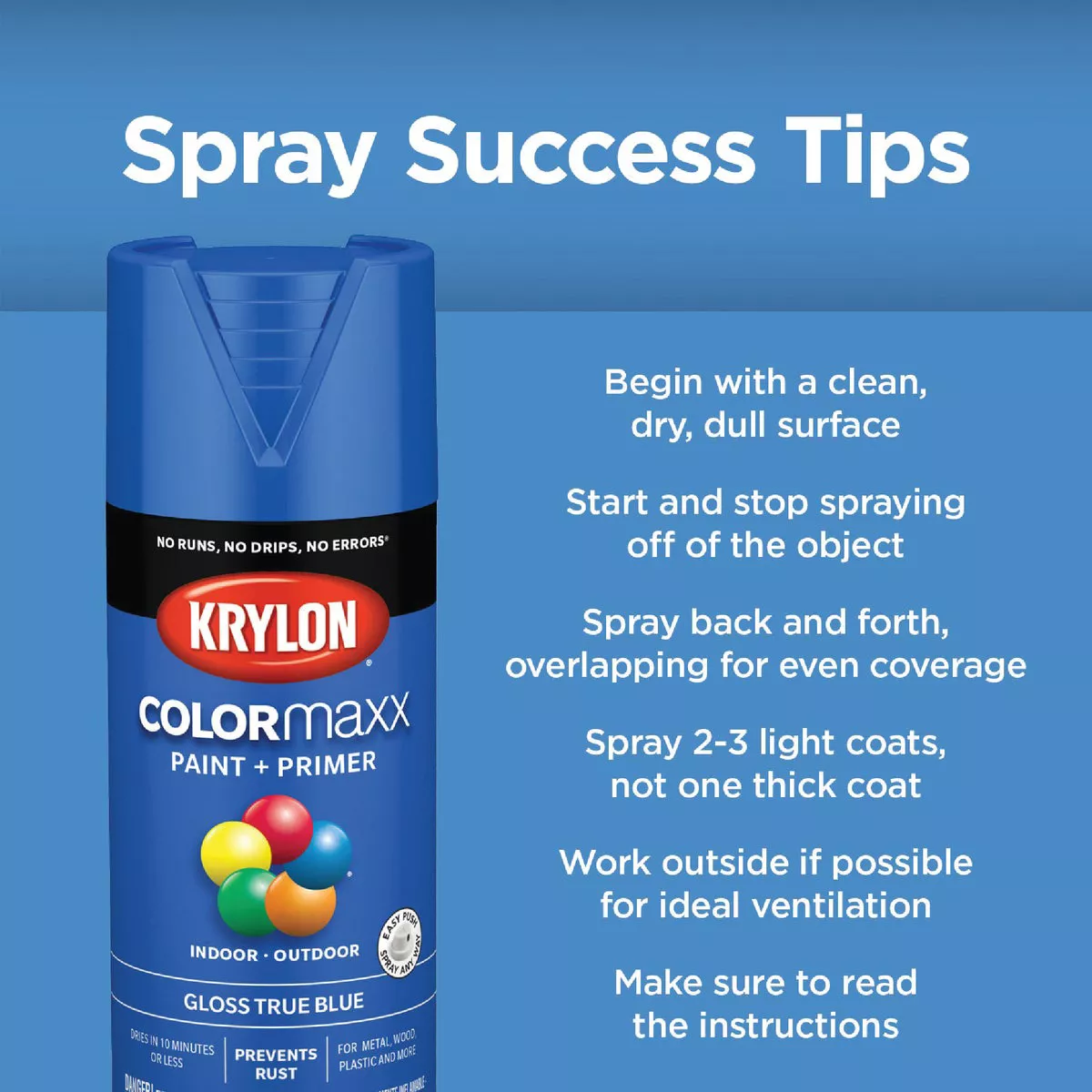 Krylon ColorMaxx 12 Oz. Matte Paint + Primer Spray Paint, Glacier - photo 3