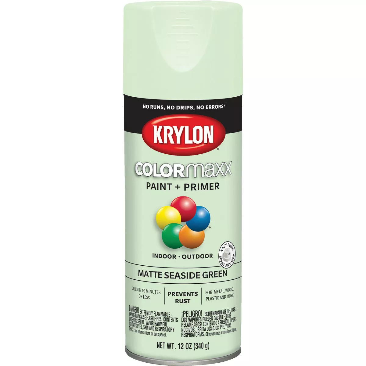 Krylon ColorMaxx 12 Oz. Matte Paint + Primer Spray Paint, Seaside Green