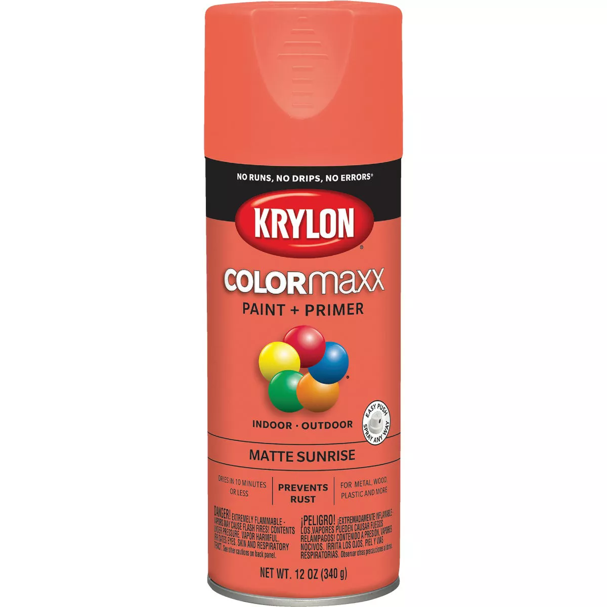 Krylon ColorMaxx 12 Oz. Matte Paint + Primer Spray Paint, Sunrise