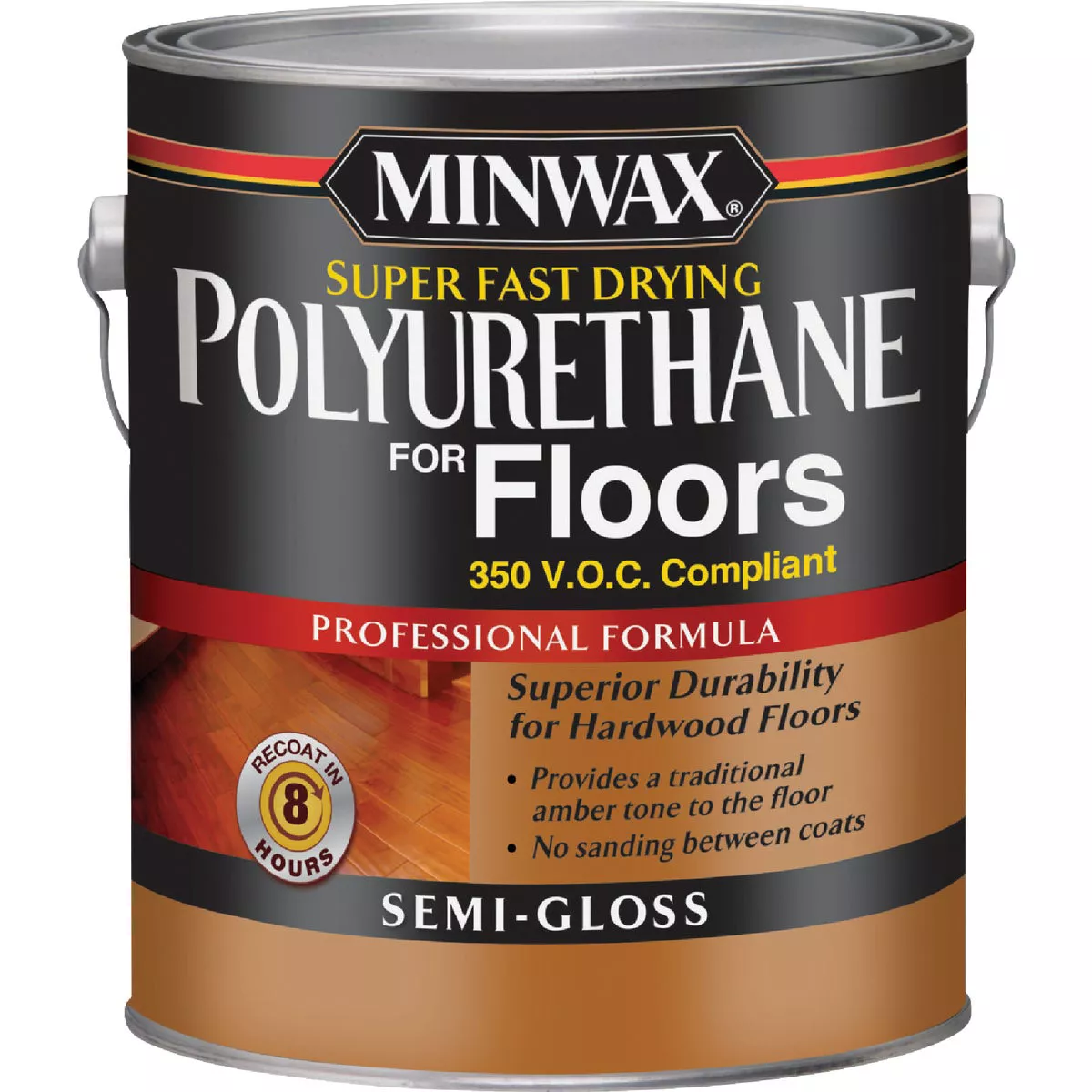 Minwax Clear Semi-Gloss VOC Fast Drying Polyurethane For Floor, 1 Gal.