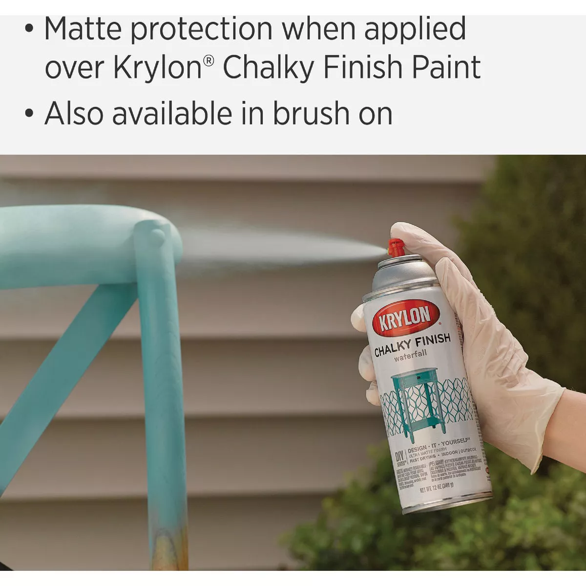 Krylon CHALKY FINISH 11 Oz. Chalk Spray Paint Sealer, Clear - photo 6