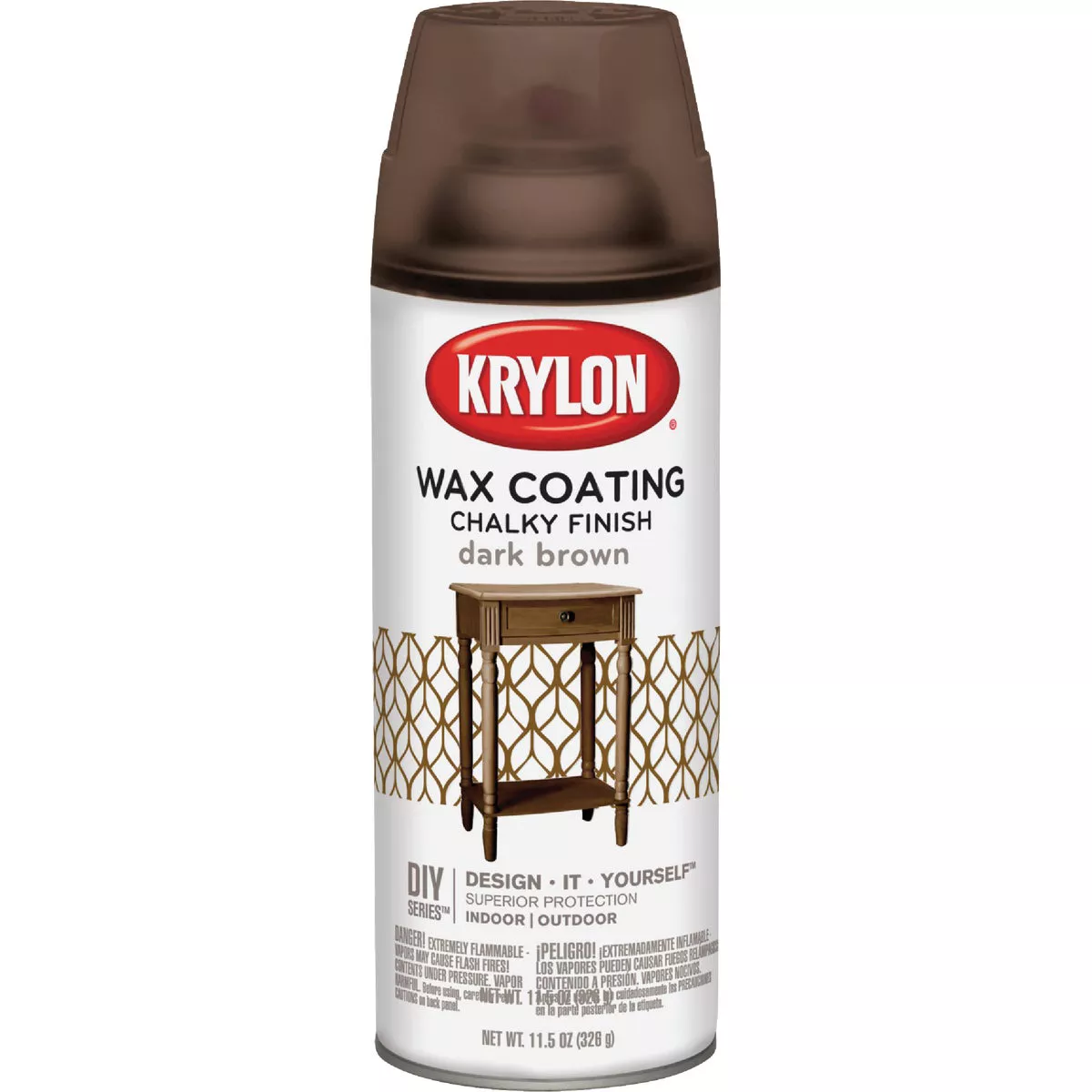 Krylon CHALKY FINISH 11.5 Oz. Subtle Wax Coating Spray Paint, Dark Brown
