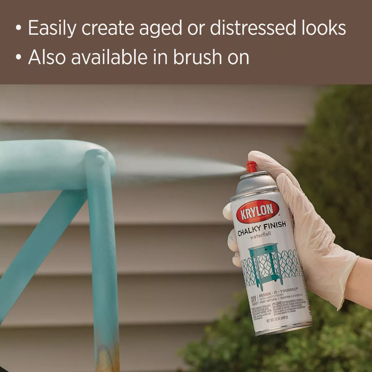 Krylon CHALKY FINISH 11.5 Oz. Subtle Wax Coating Spray Paint, Dark Brown - photo 4