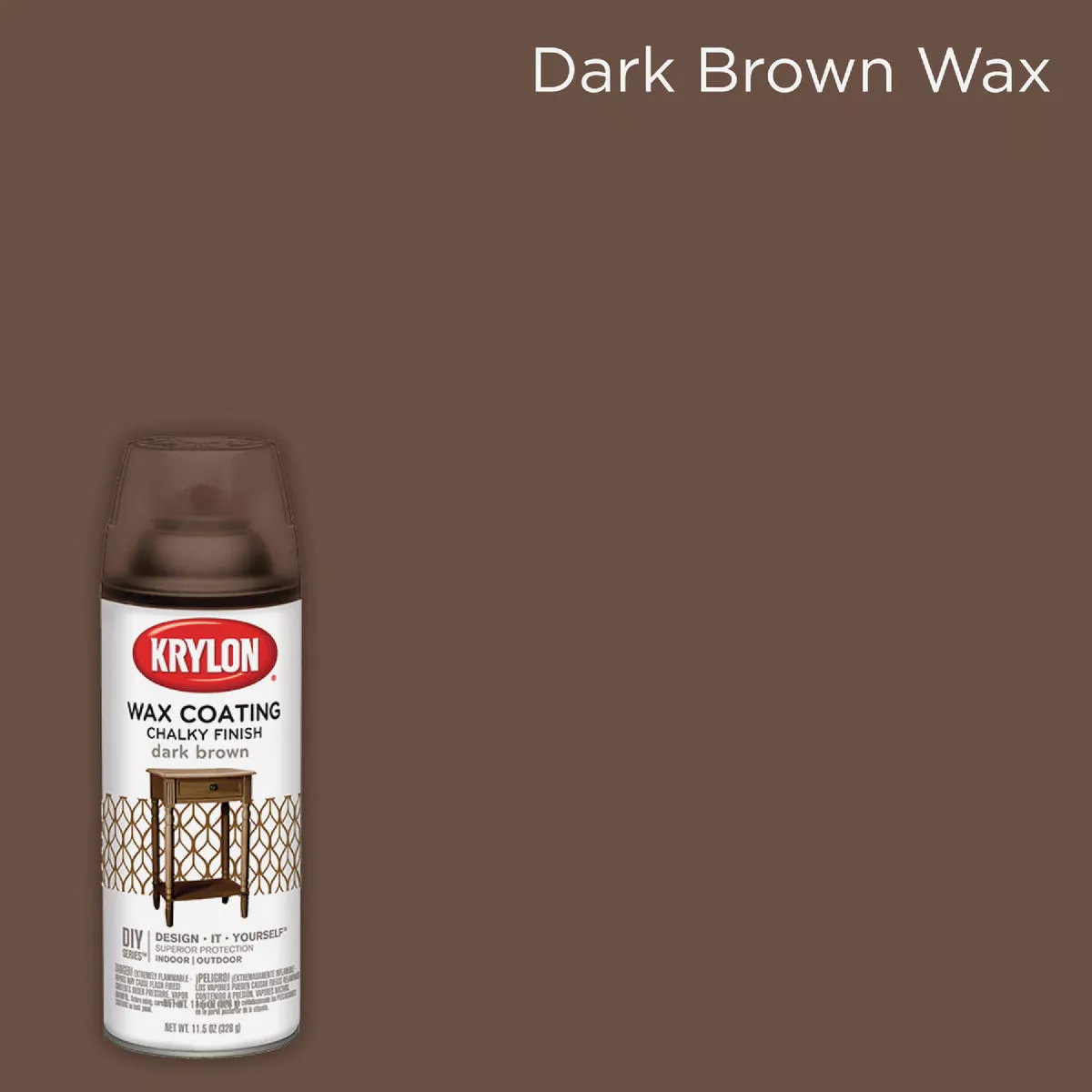 Krylon CHALKY FINISH 11.5 Oz. Subtle Wax Coating Spray Paint, Dark Brown - photo 2