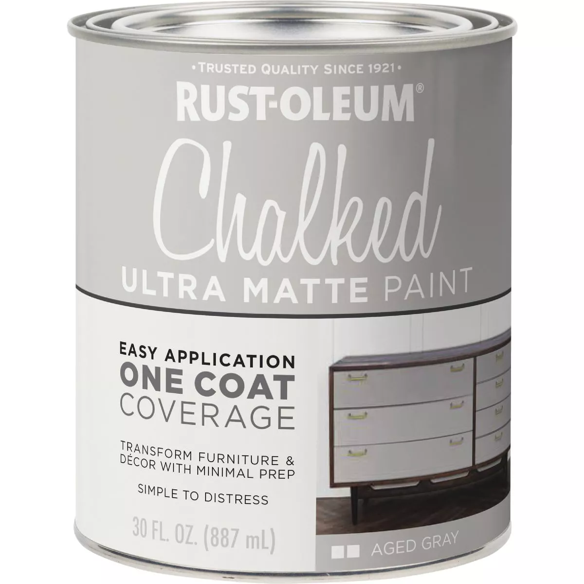 Rust-Oleum Chalked Aged Gray Ultra Matte 30 Oz. Chalk Paint - photo 6