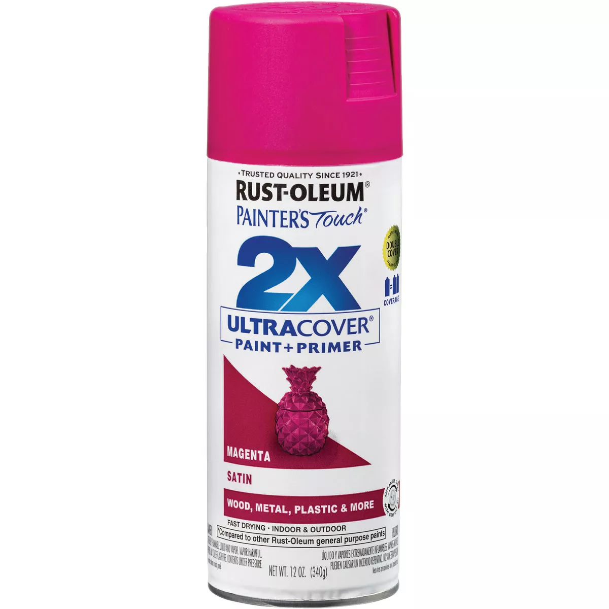 Rust-Oleum Painter's Touch 2X Ultra Cover 12 Oz. Satin Paint + Primer Spray Paint, Magenta - photo 8