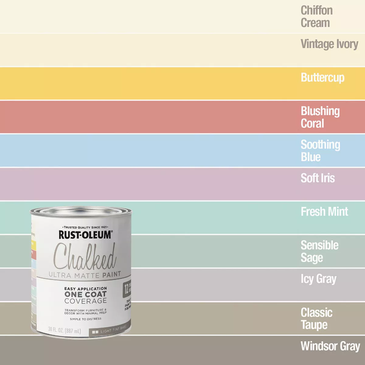 Rust-Oleum Chalked Light Tint Ultra Matte 29 Oz. Chalk Paint