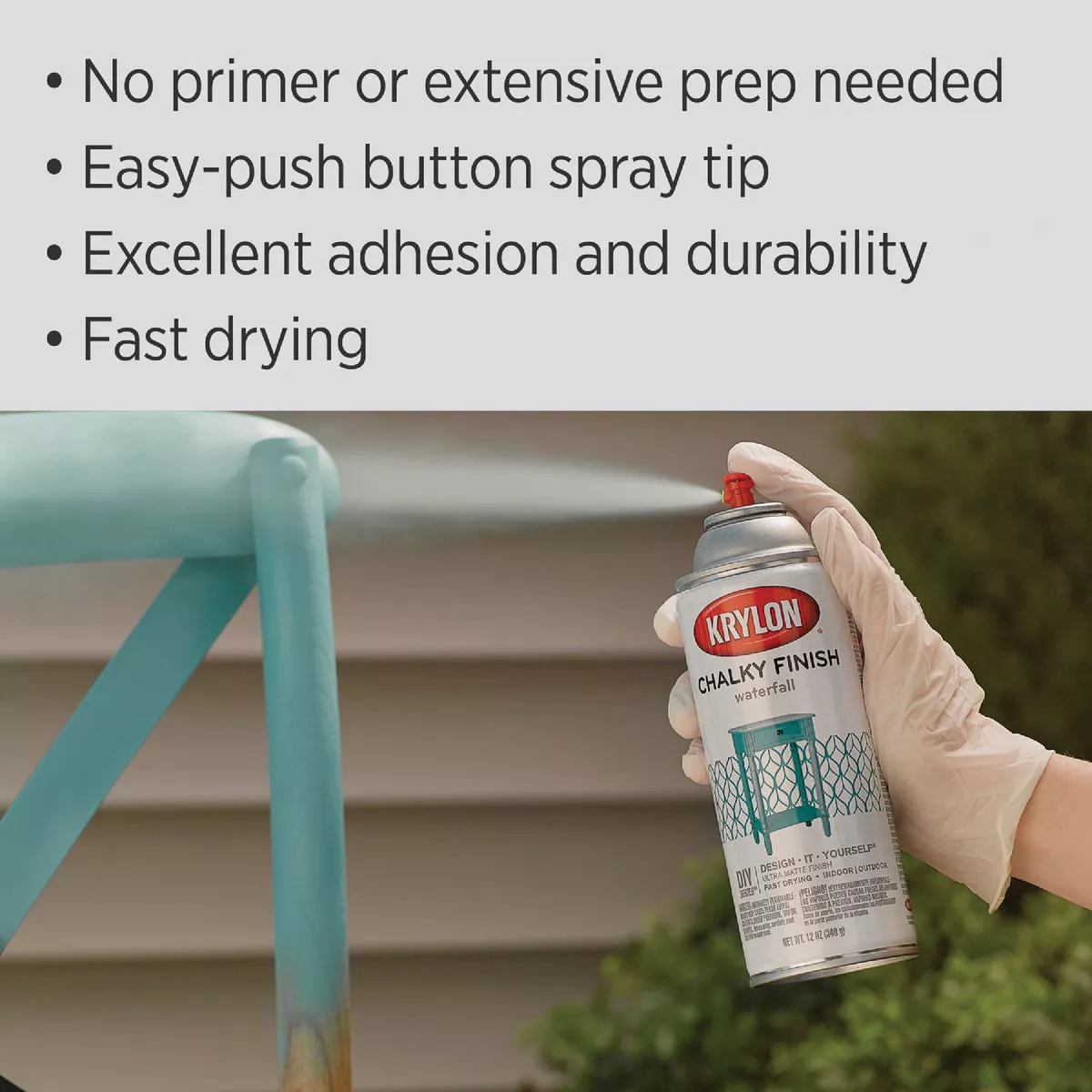 Krylon CHALKY FINISH 12 Oz. Ultra Matte Chalk Spray Paint, Classic White - photo 6