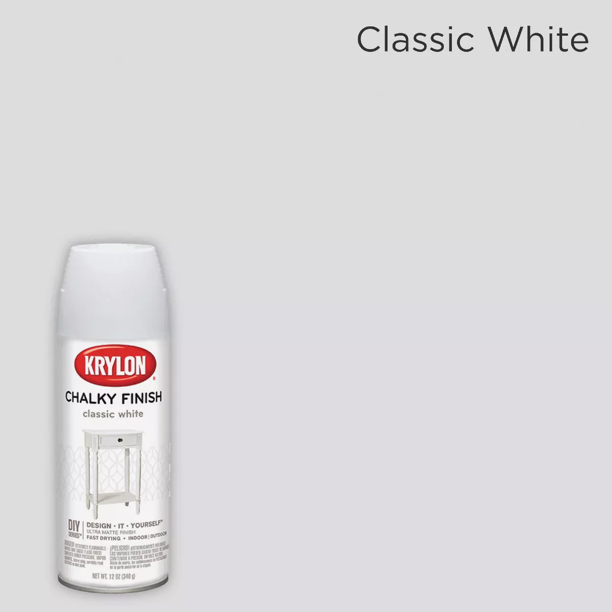 Krylon CHALKY FINISH 12 Oz. Ultra Matte Chalk Spray Paint, Classic White - photo 7